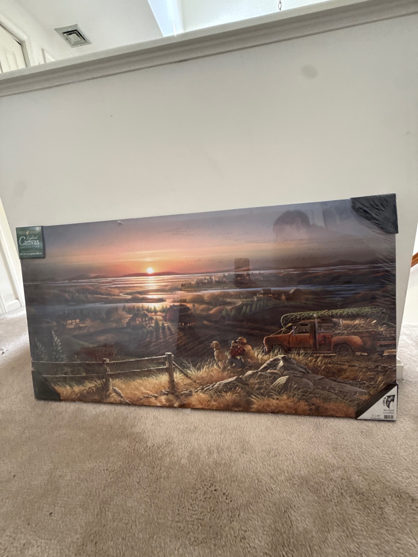 Two canvas wall art prints: Best Friends by Terry Redlin and a Thomas Kinkade Studios piece - image 1 of 8