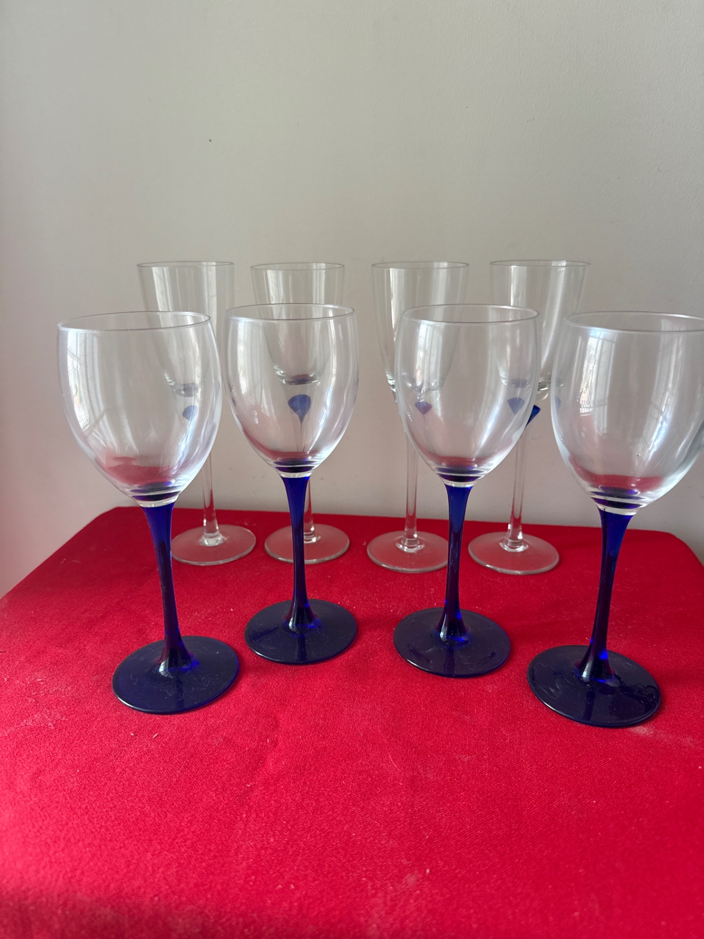 Wine glasses with cobalt-blue stems - image 2 of 4