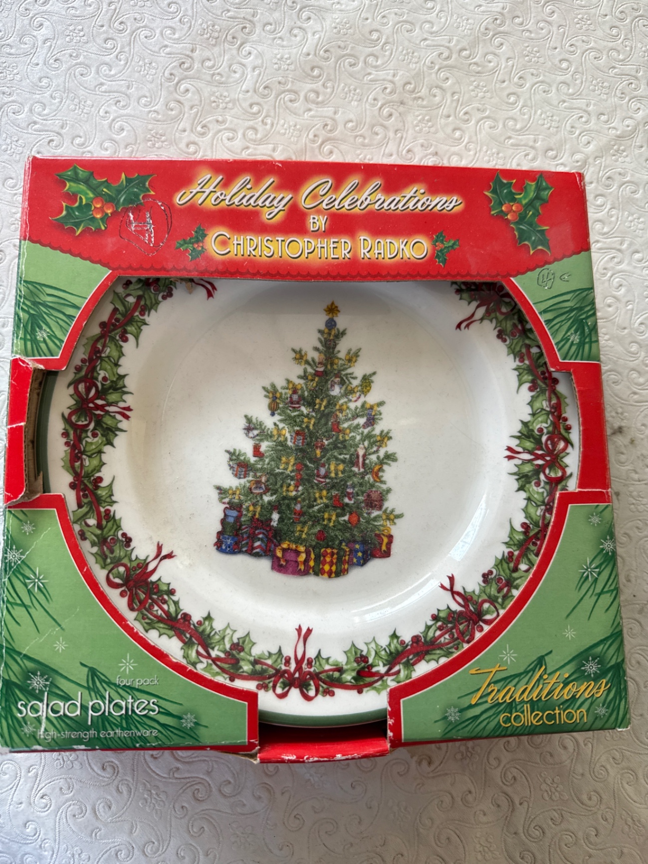 Traditions Collection Holiday Salad Plates by Christopher Radko - image 2 of 2