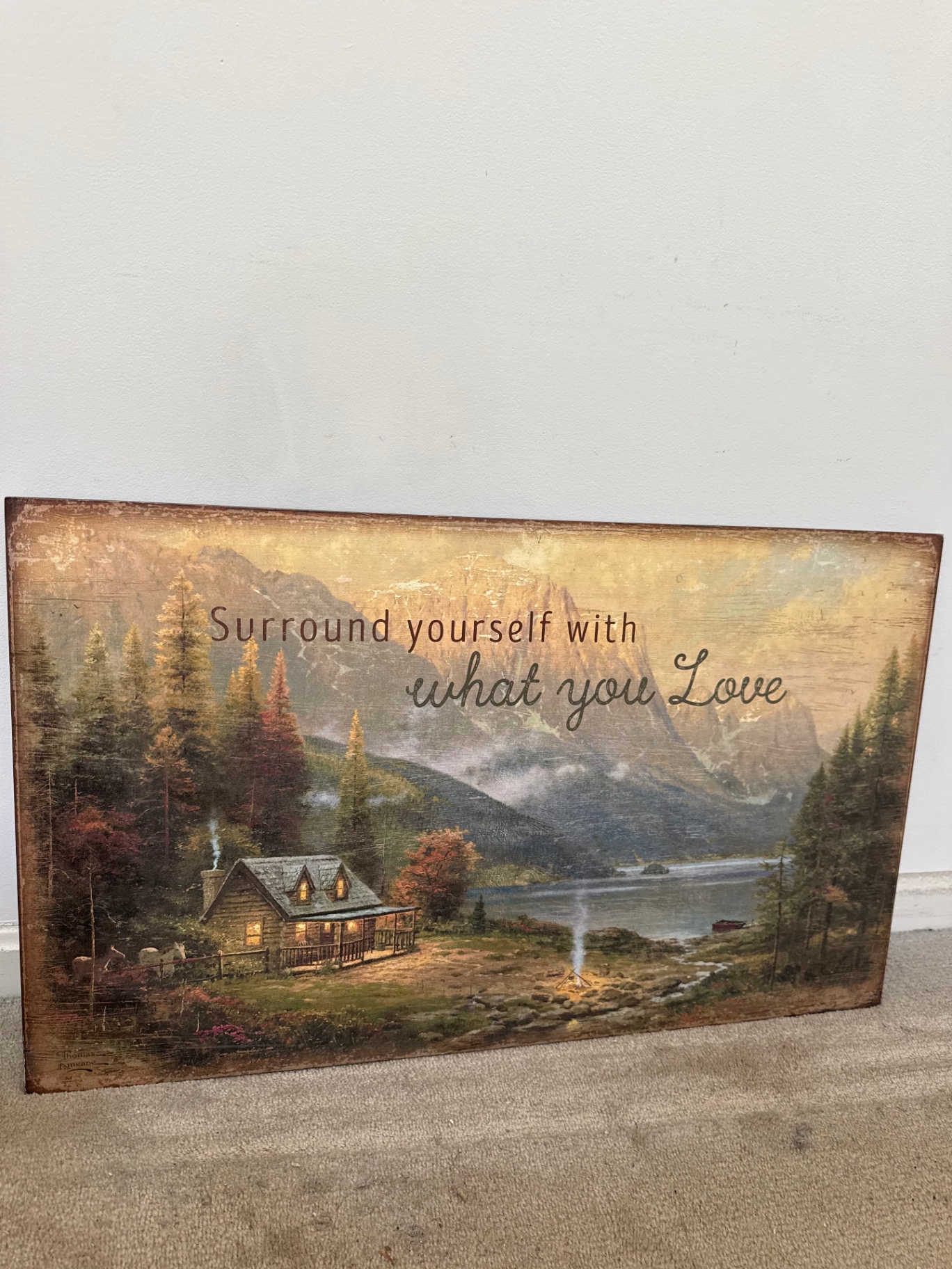 Two canvas wall art prints: Best Friends by Terry Redlin and a Thomas Kinkade Studios piece - image 6 of 8