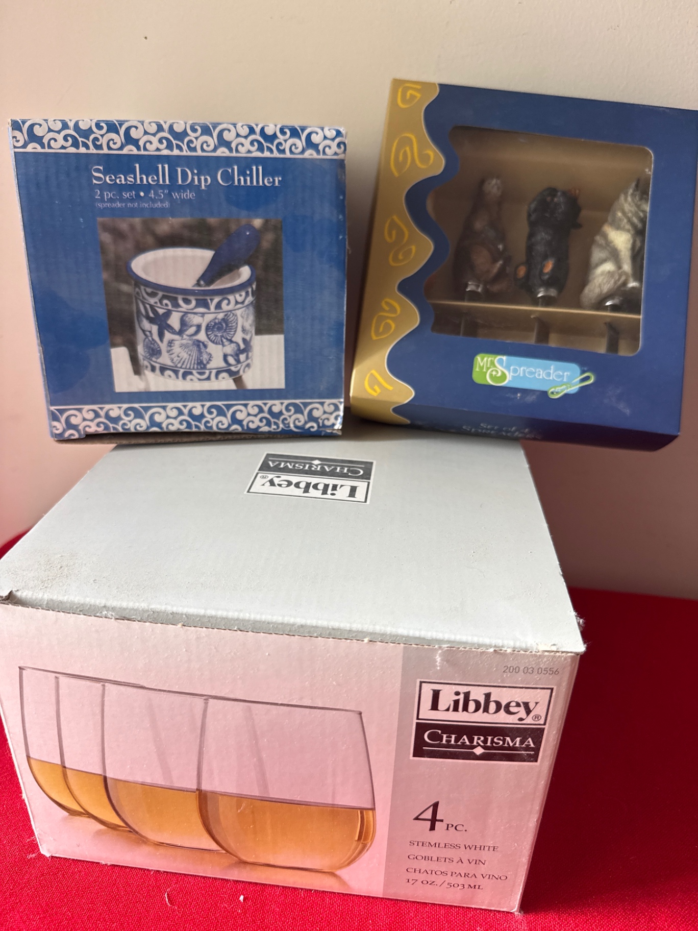 Assorted kitchenware: goblet set, dip chiller, and spreader set - image 2 of 3