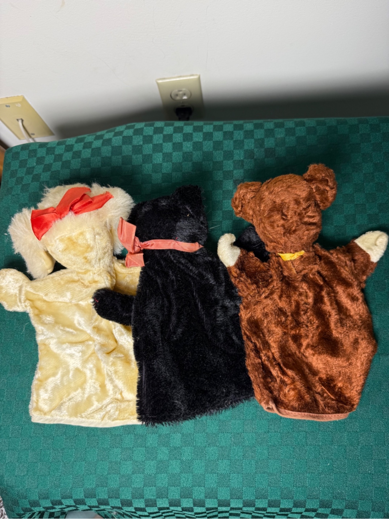 Rabbit, Cat (Steiff), and Bear Puppet Lot - image 2 of 2