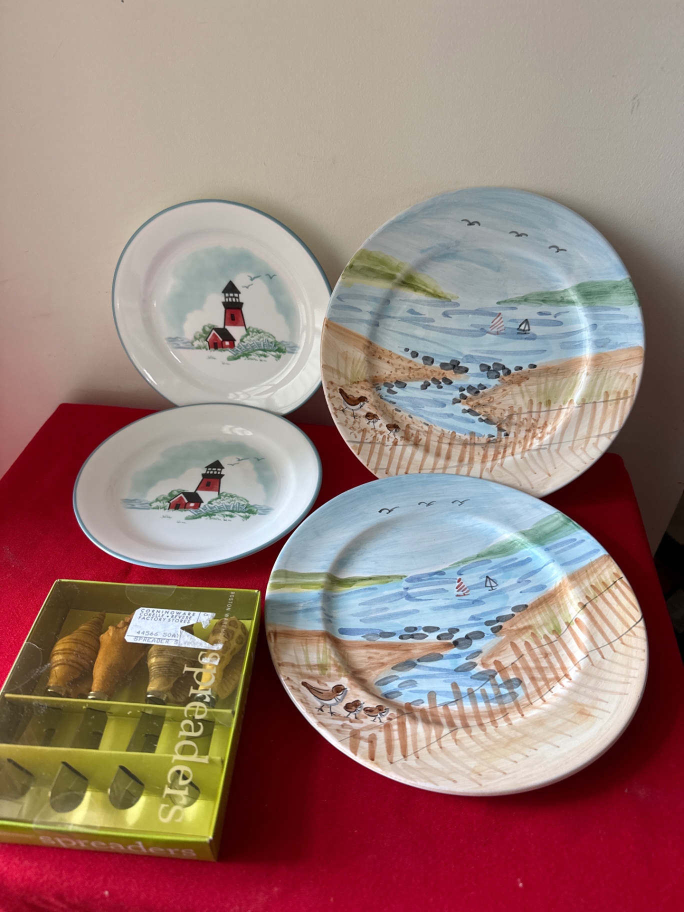Coastal dinnerware with lighthouse plates and spreader set - image 2 of 3