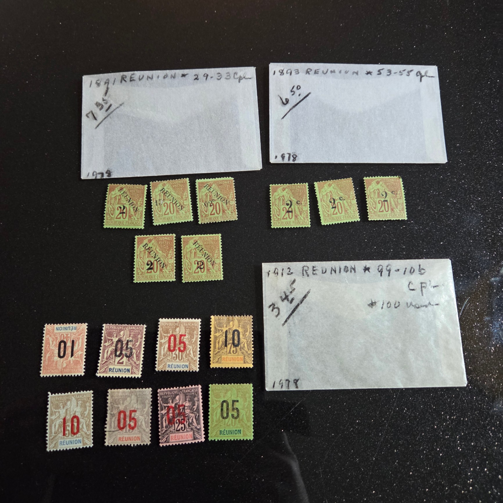 1891 1893 and 1912 Reunion Stamp Sets - image 1 of 4