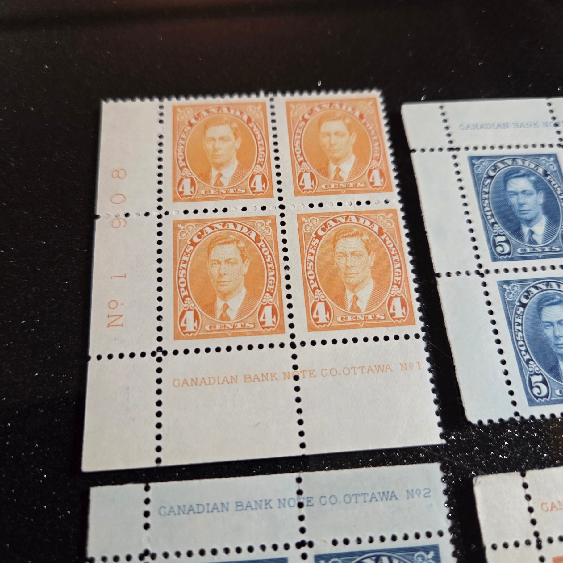Canada 4, 5 and 8 Cent Stamp Blocks - image 2 of 3