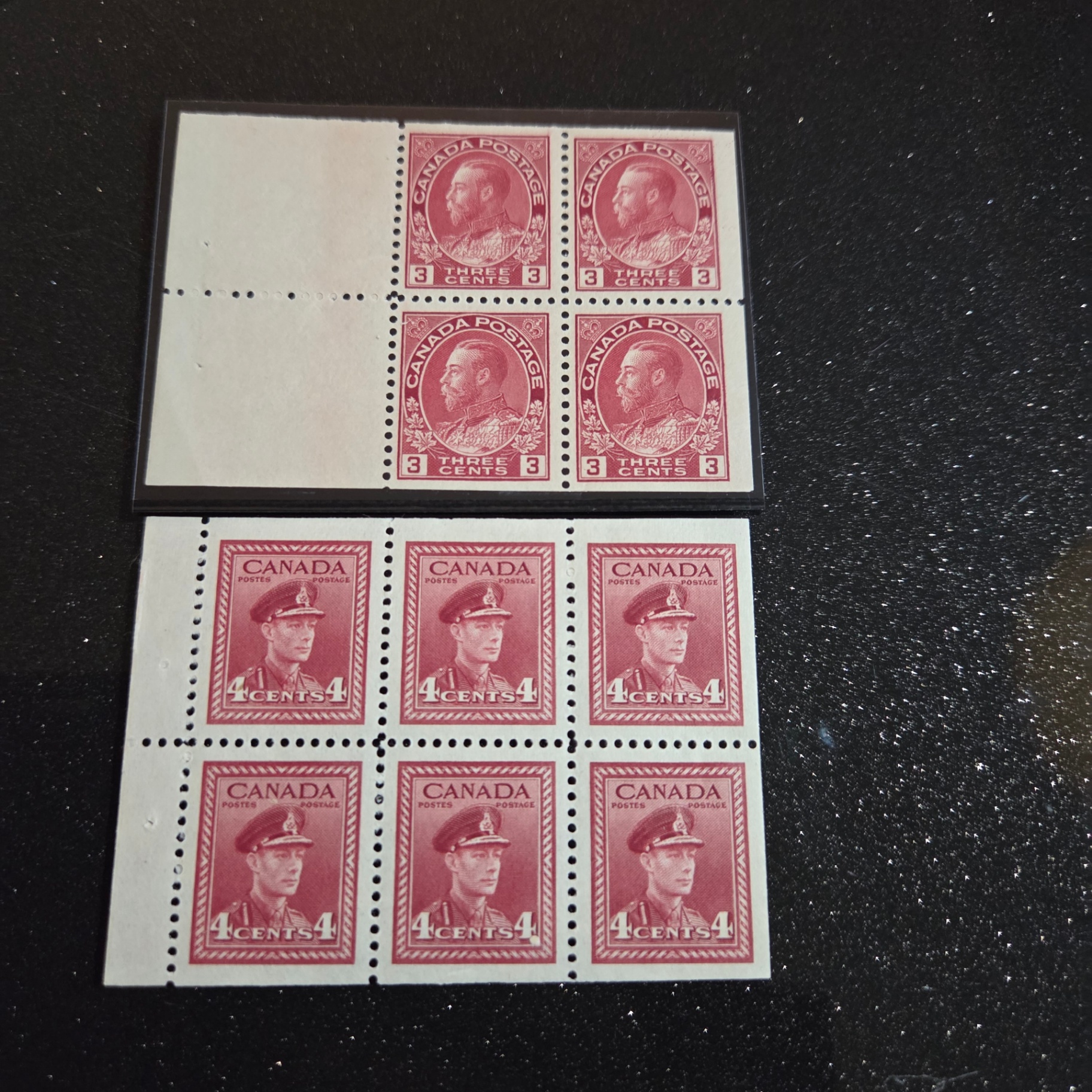 Canada 3 and 4 Cent Stamp Blocks - image 1 of 2