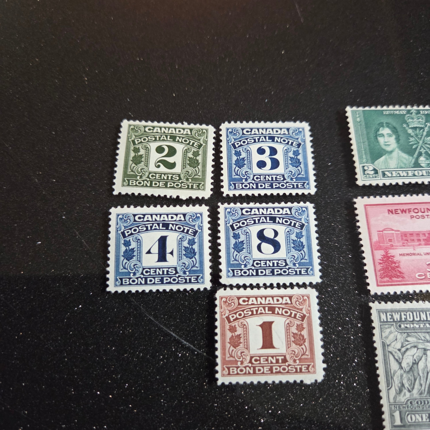 Canadian Newfoundland + Postal Note Stamps - image 2 of 3
