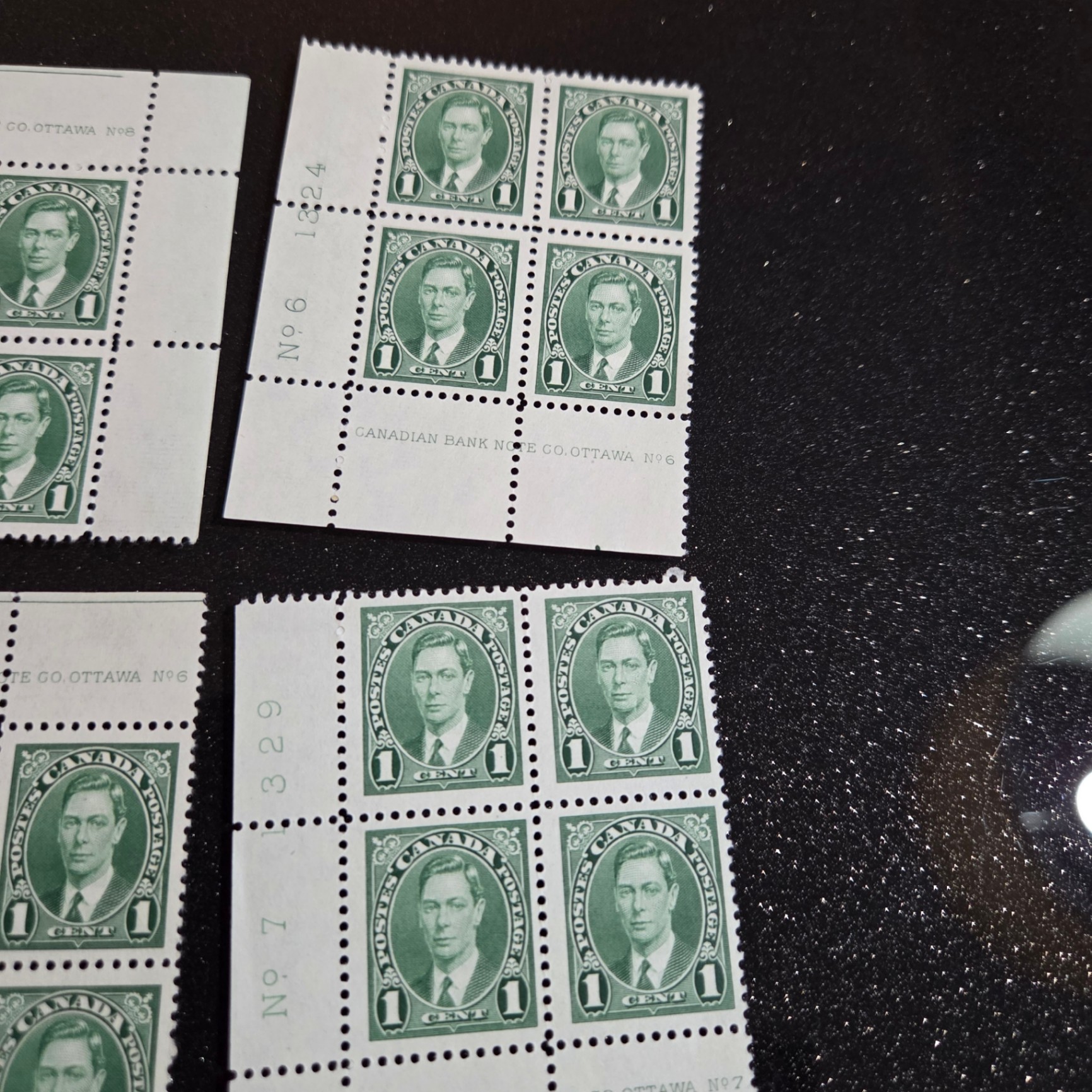 Canada 1 Cent Stamp Blocks 1937 - image 3 of 3