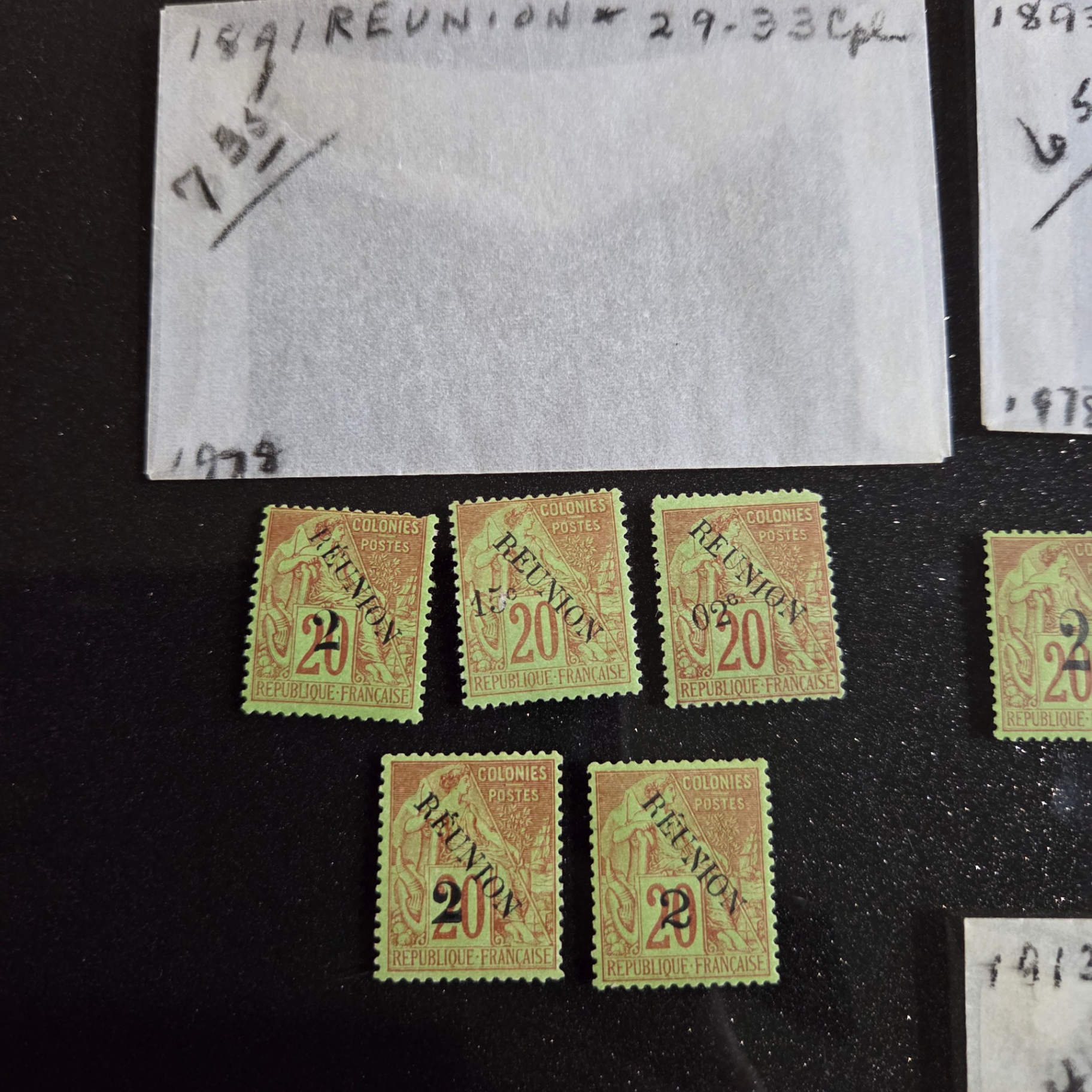 1891 1893 and 1912 Reunion Stamp Sets - image 3 of 4