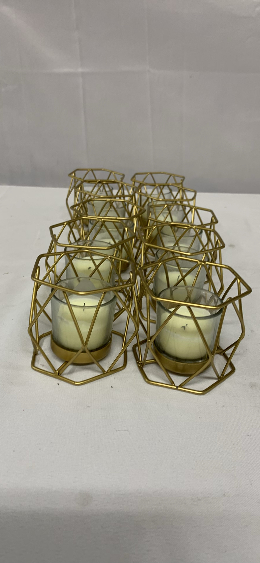 Gold Toned Metal And Glass Votive Holders - image 2 of 8