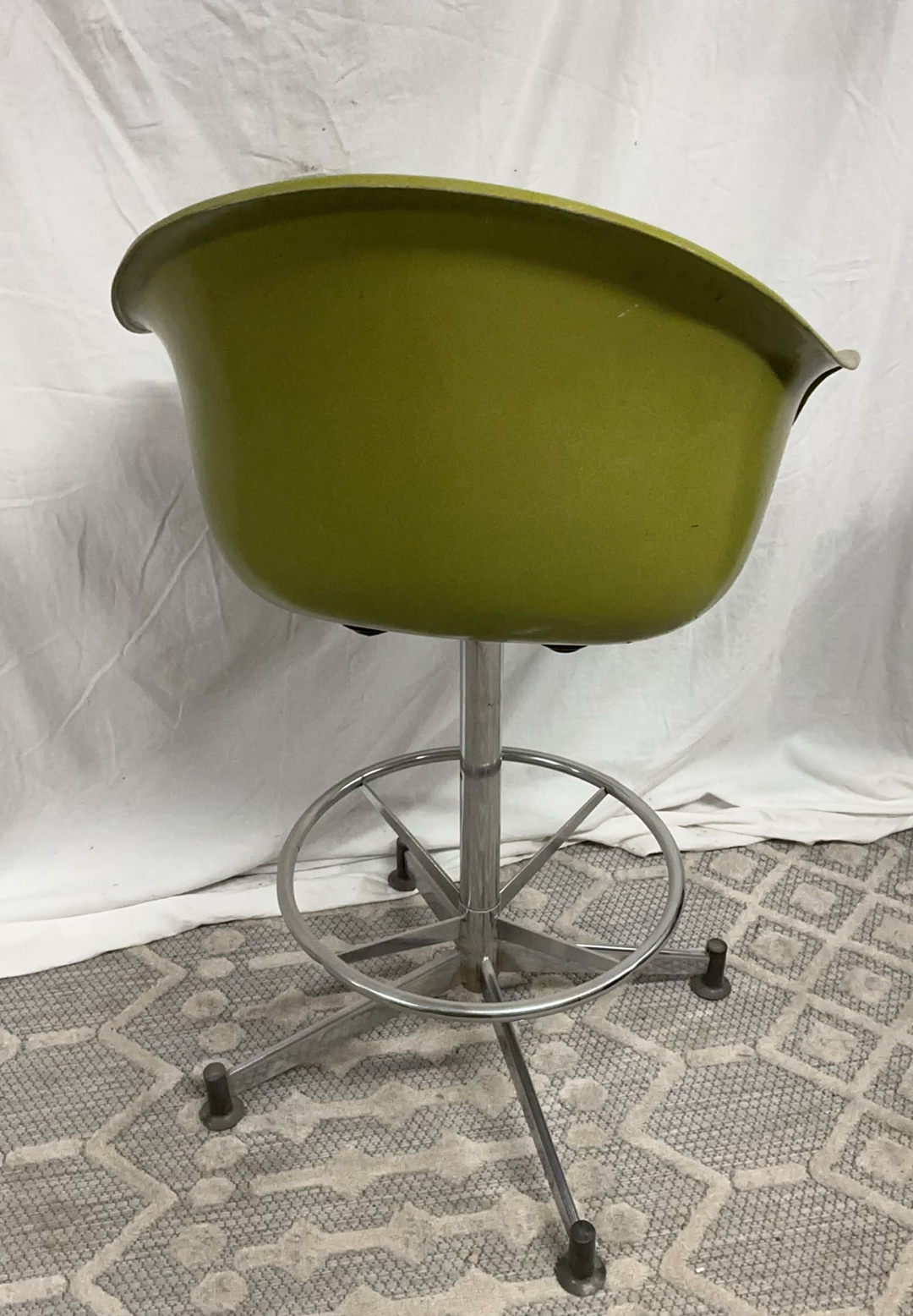 MCM Olive Cosco swivel stool, 2 leopard doormats - image 2 of 6