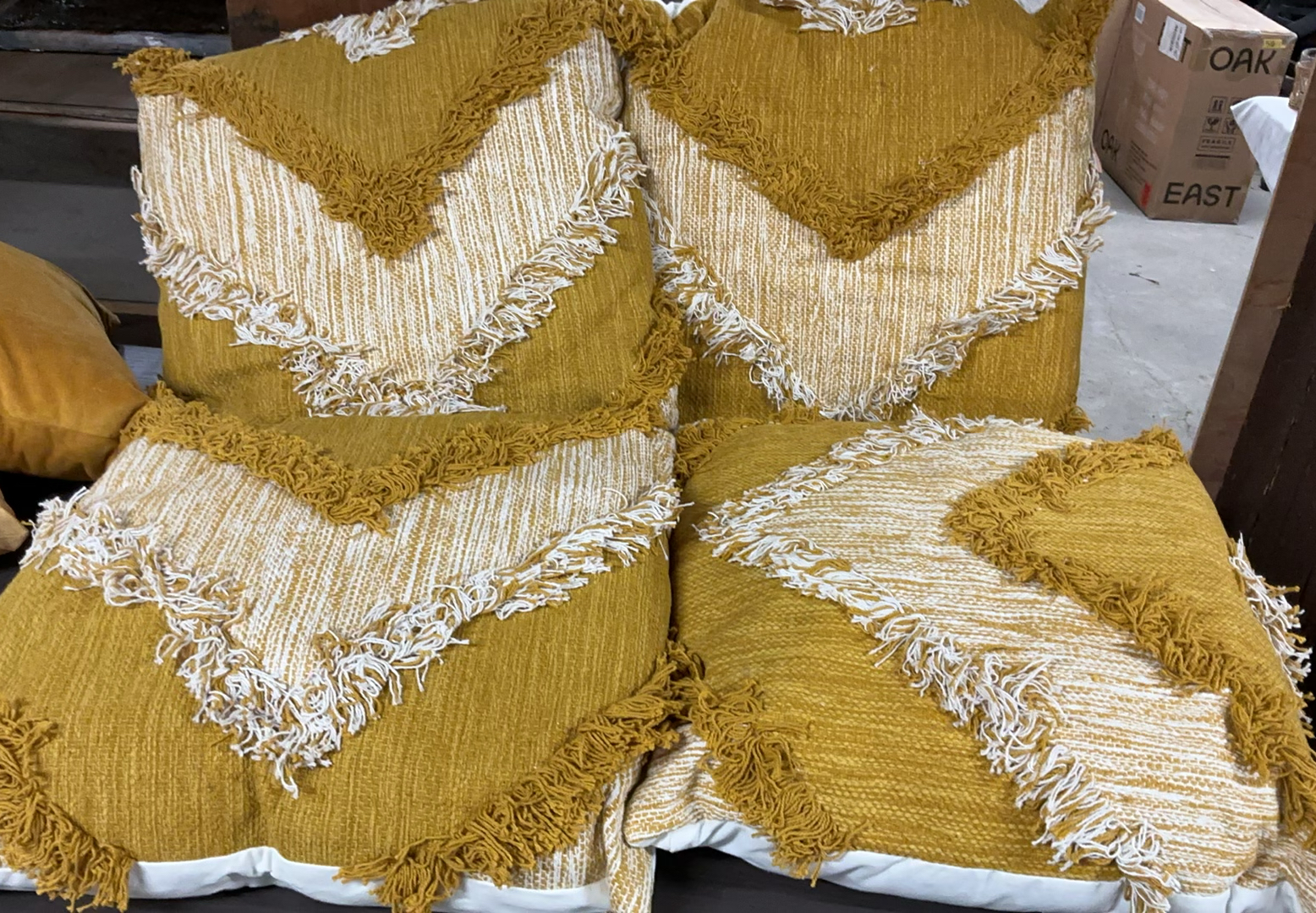 13 Throw Pillow In Shades Of Mustard Gold - image 6 of 8