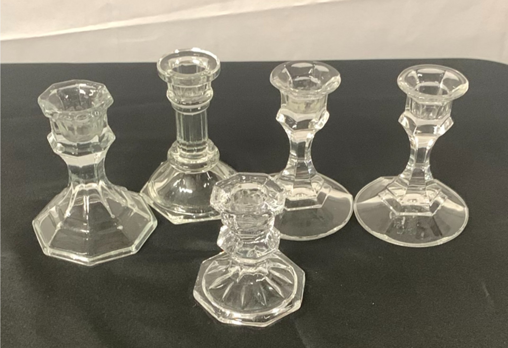 Clear Glass Taper Candle Holders And Candles - image 4 of 7
