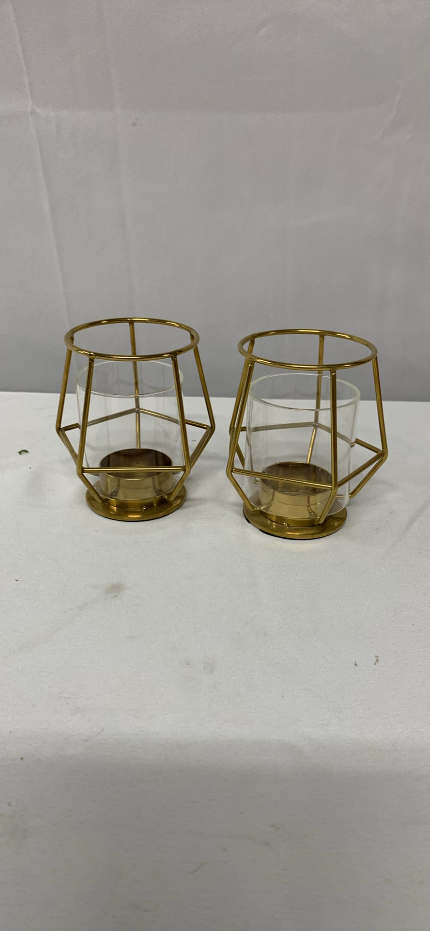 Gold Toned Metal And Glass Votive Holders - image 4 of 8