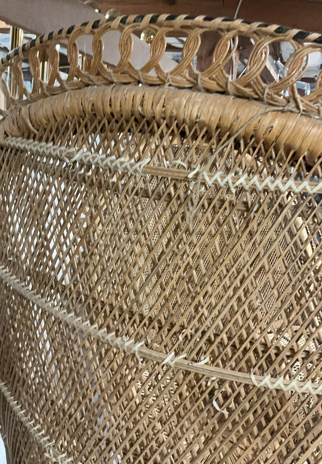 Two Vintage Bohemian Rattan Peacock Chairs - image 8 of 9