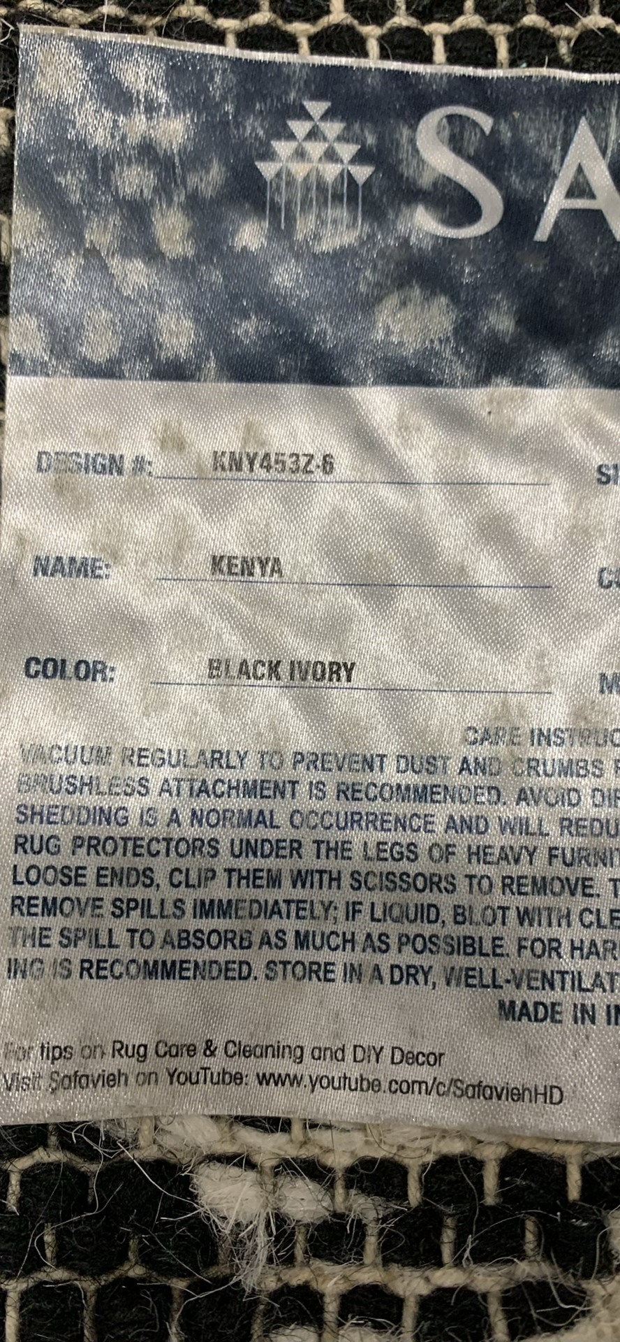 Kenyan Black & white Area Rug, Throw Blankets And Baskets - image 9 of 12