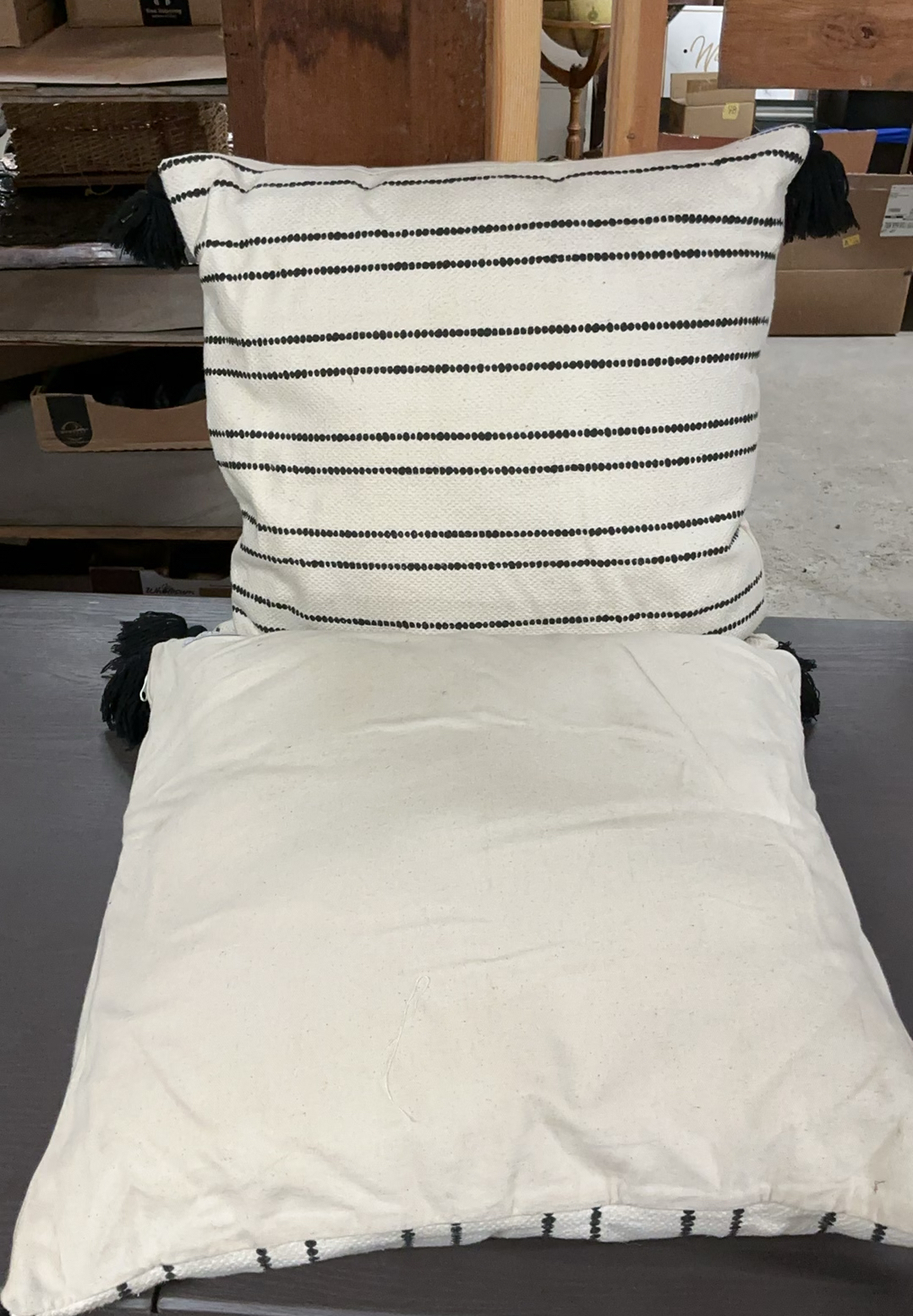 Cream And Black Throw Pillows And Throw Blankets - image 2 of 6