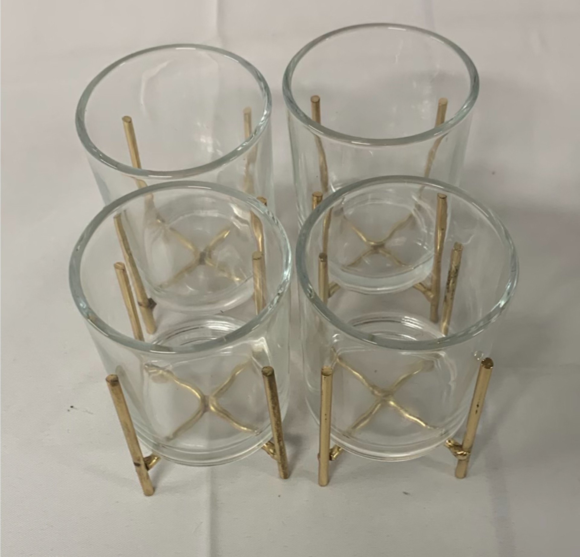 Copper And Brass Toned Candle Holders And Candles - image 5 of 8