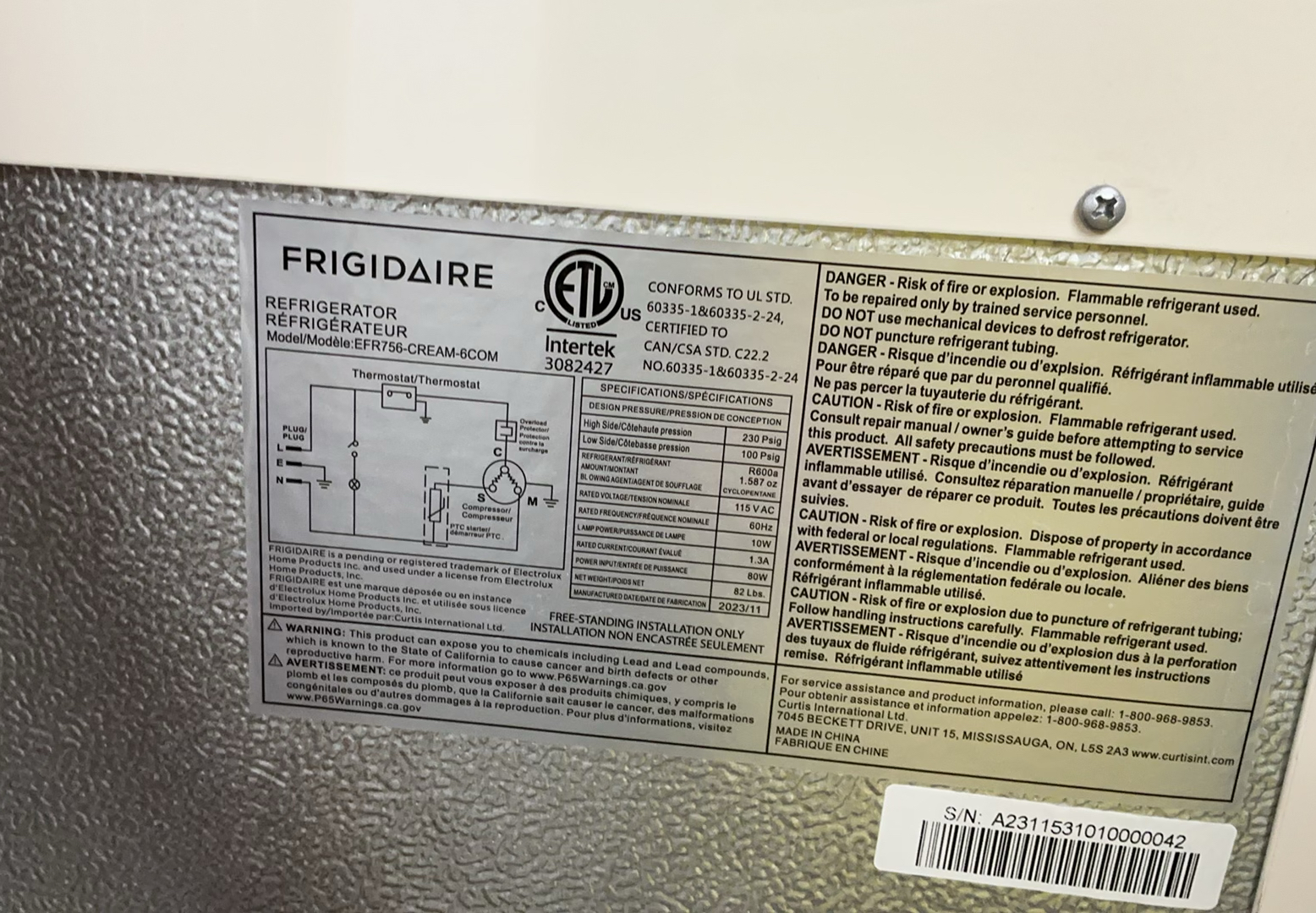 Vintage Inspired Frigidaire Small Fridge - image 3 of 6