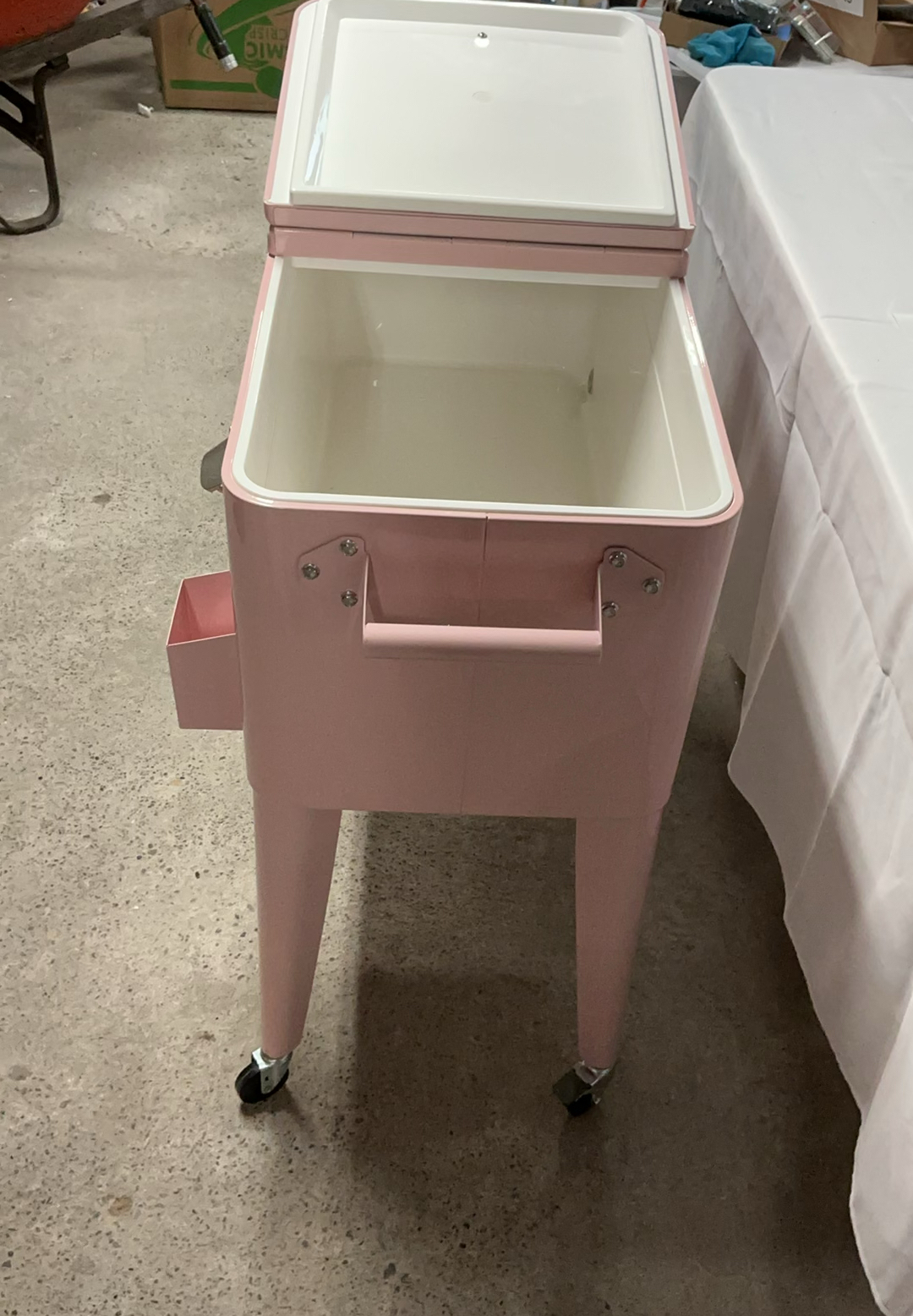 80 Quart Pink Cooler On Wheels Never Used - image 5 of 7