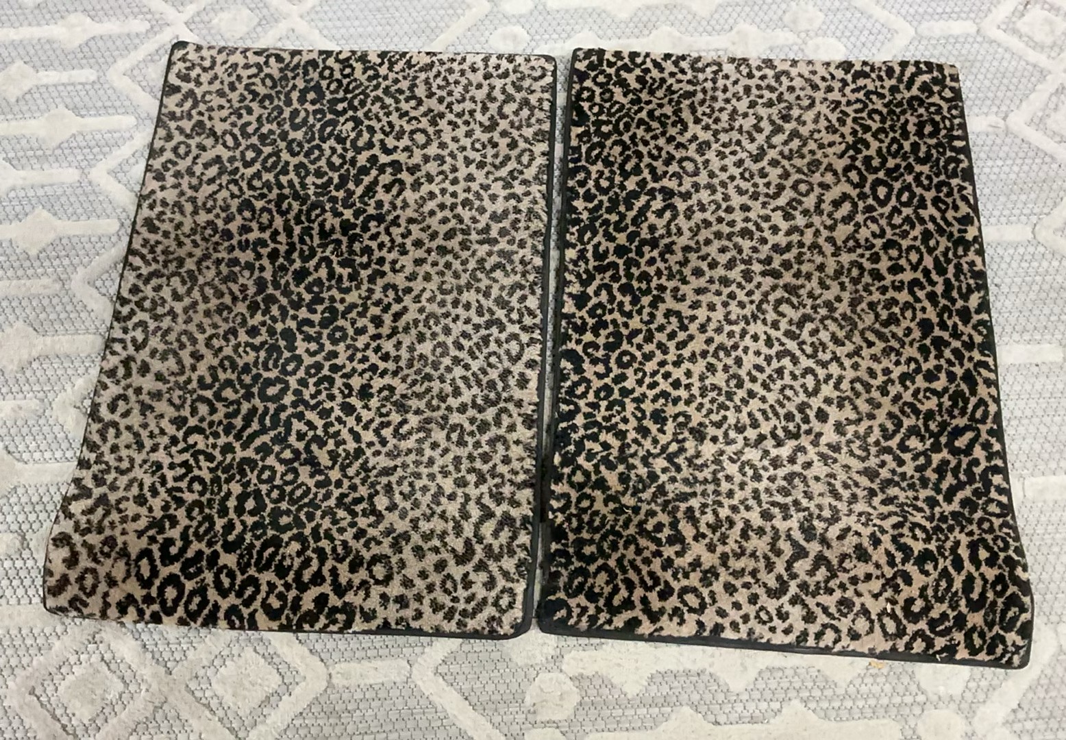 MCM Olive Cosco swivel stool, 2 leopard doormats - image 5 of 6