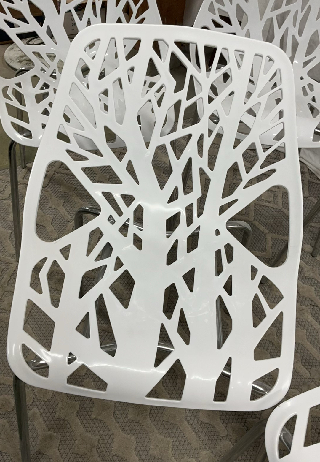 6 More White Plastic Bird Nest Chairs - image 3 of 3