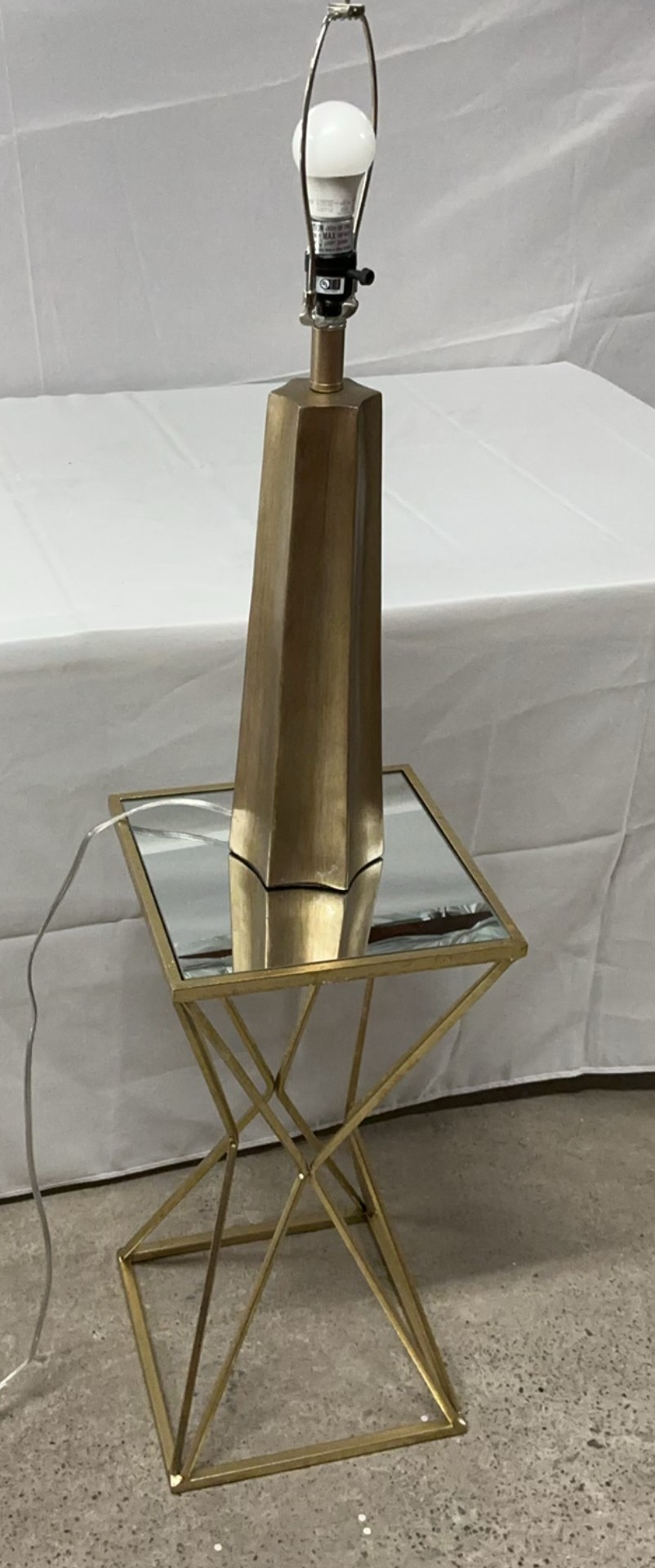 Gold Side Table And Lamp - image 3 of 4