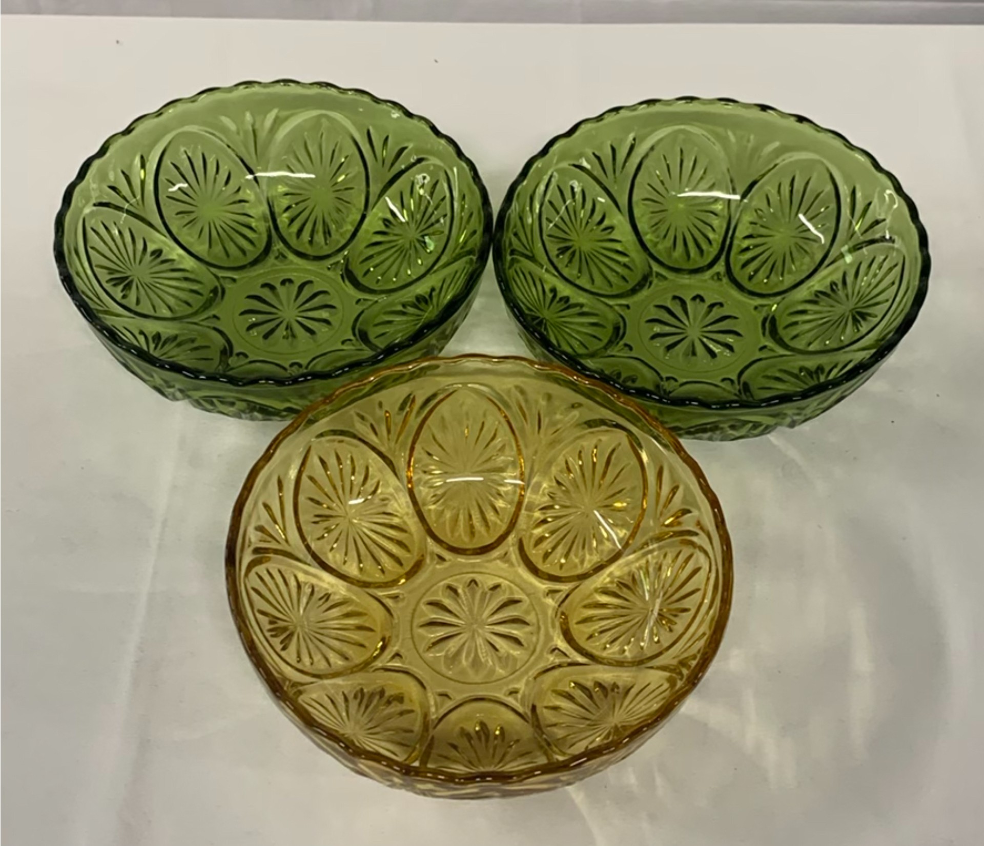 Clear And Colored Cut Glass Serving pieces - image 8 of 9