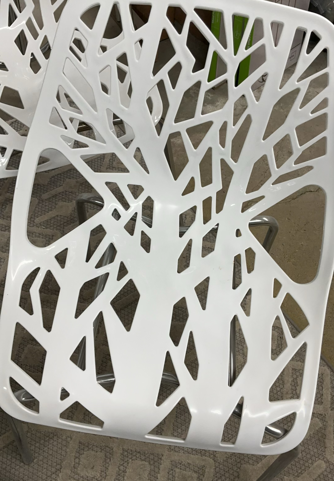 6 White Plastic Bird Nest Chairs - image 3 of 4
