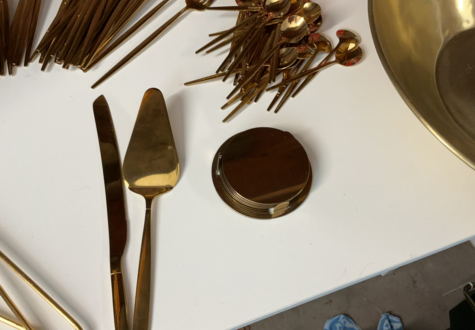 Lot Of Gold Flatware, And Serving Pieces - image 6 of 9