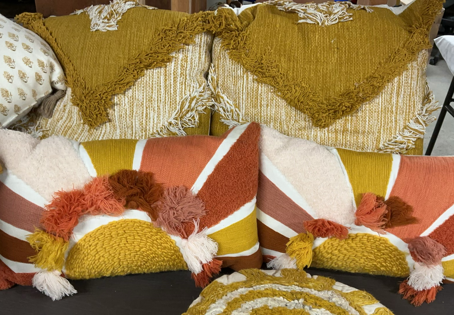 13 Throw Pillow In Shades Of Mustard Gold - image 4 of 8