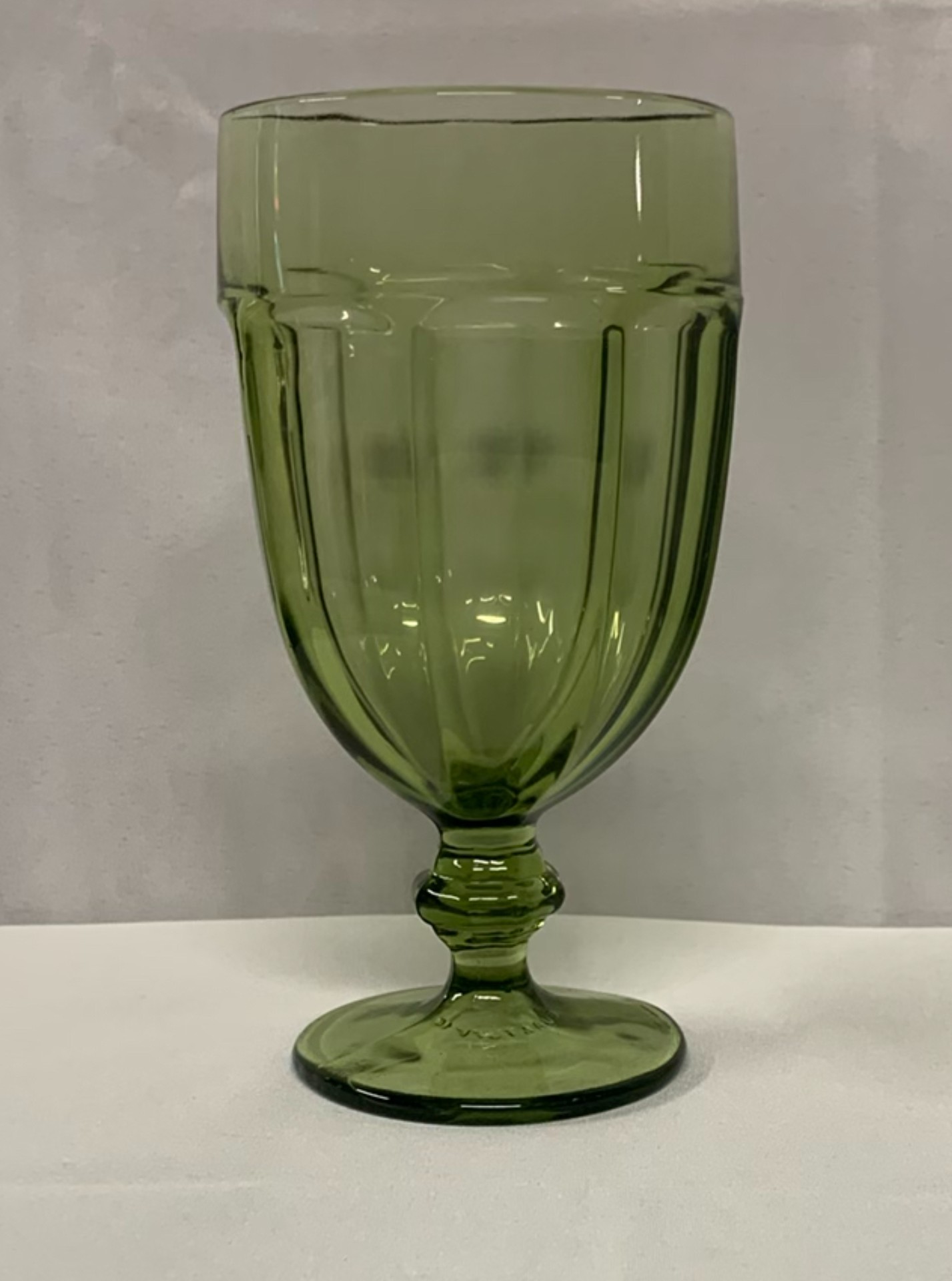 Green Glass Stemmed Goblets - image 2 of 4
