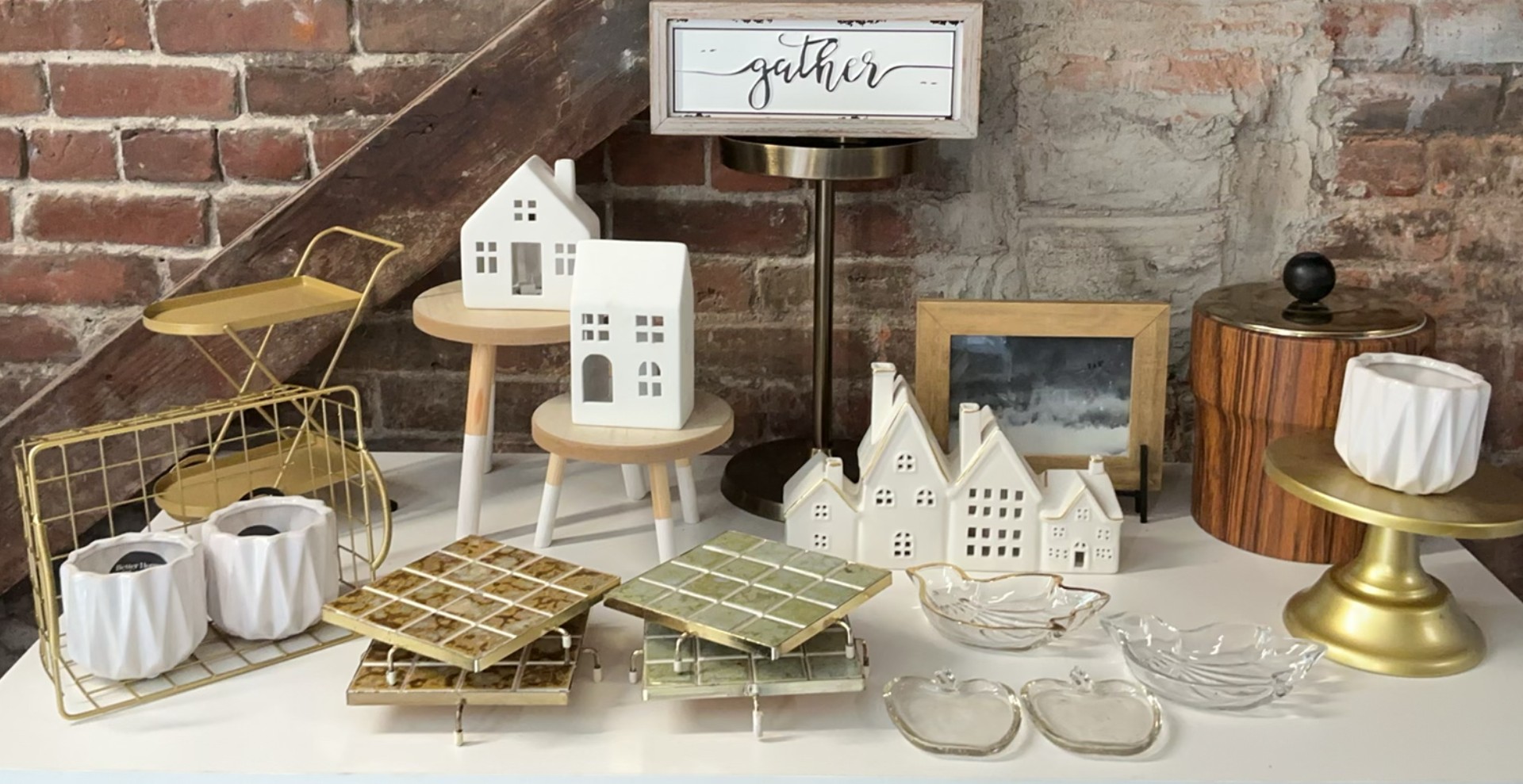 White Ceramic House Village and Decorative Tableware - image 1 of 5