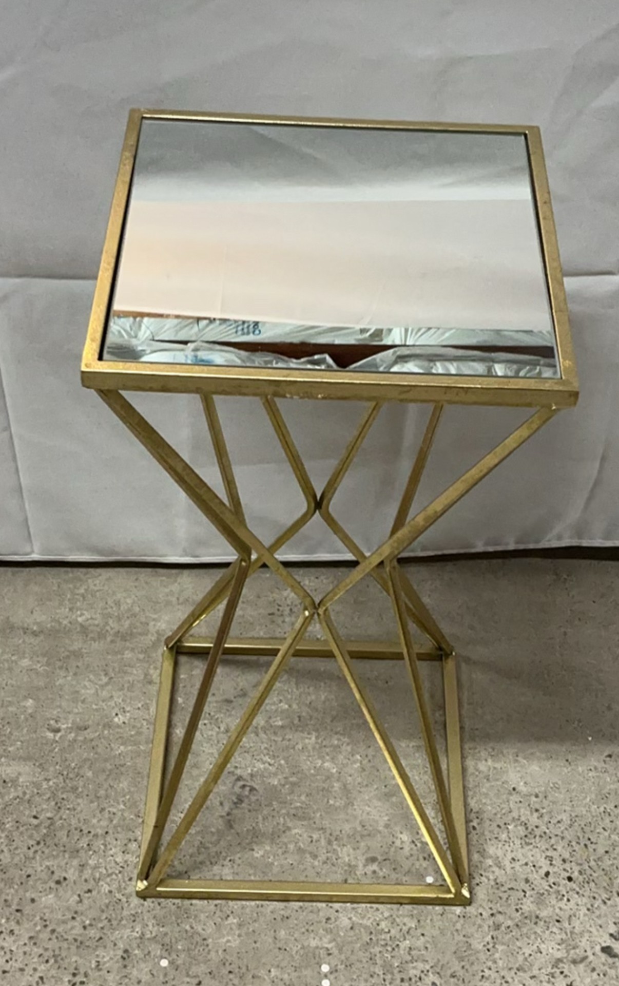 Gold Side Table And Lamp - image 2 of 4