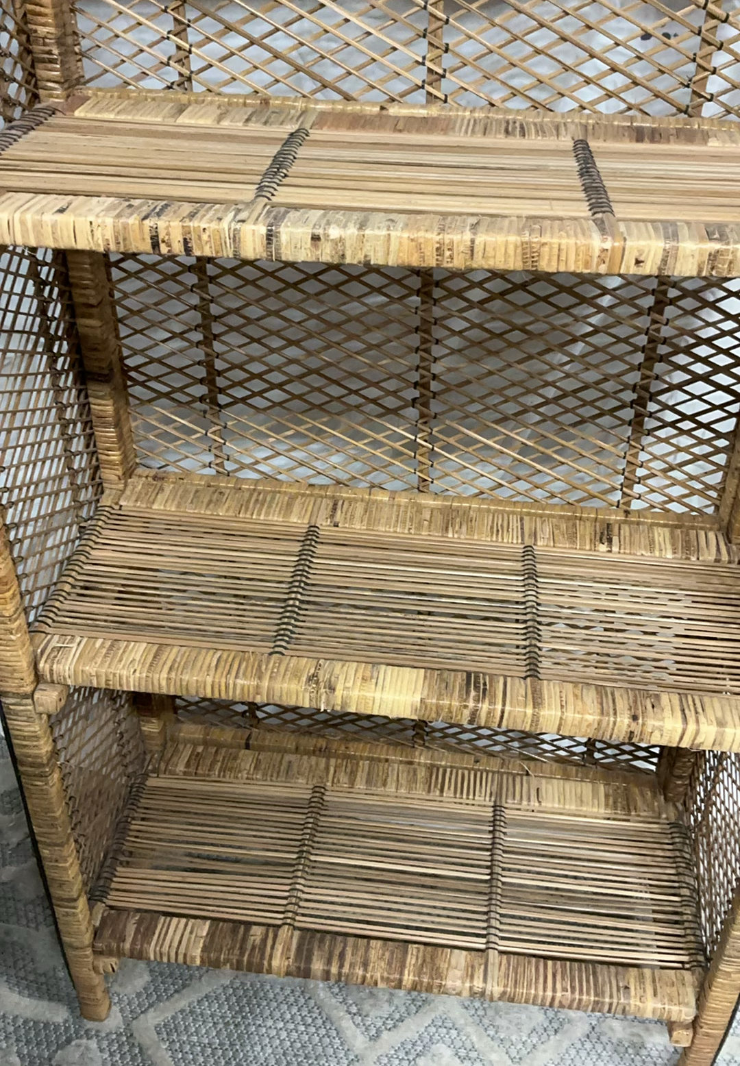Vintage Boho Rattan Peacock Chair And Bookshelf - image 4 of 6