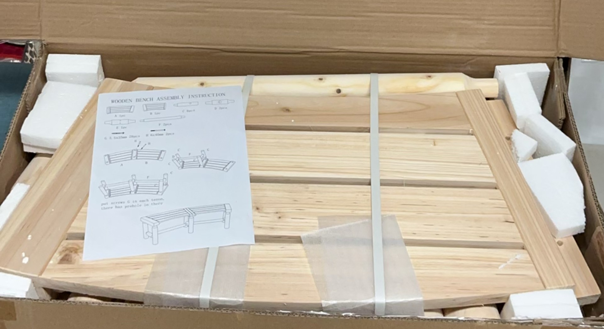 Wooden Bench New In Box - image 2 of 5