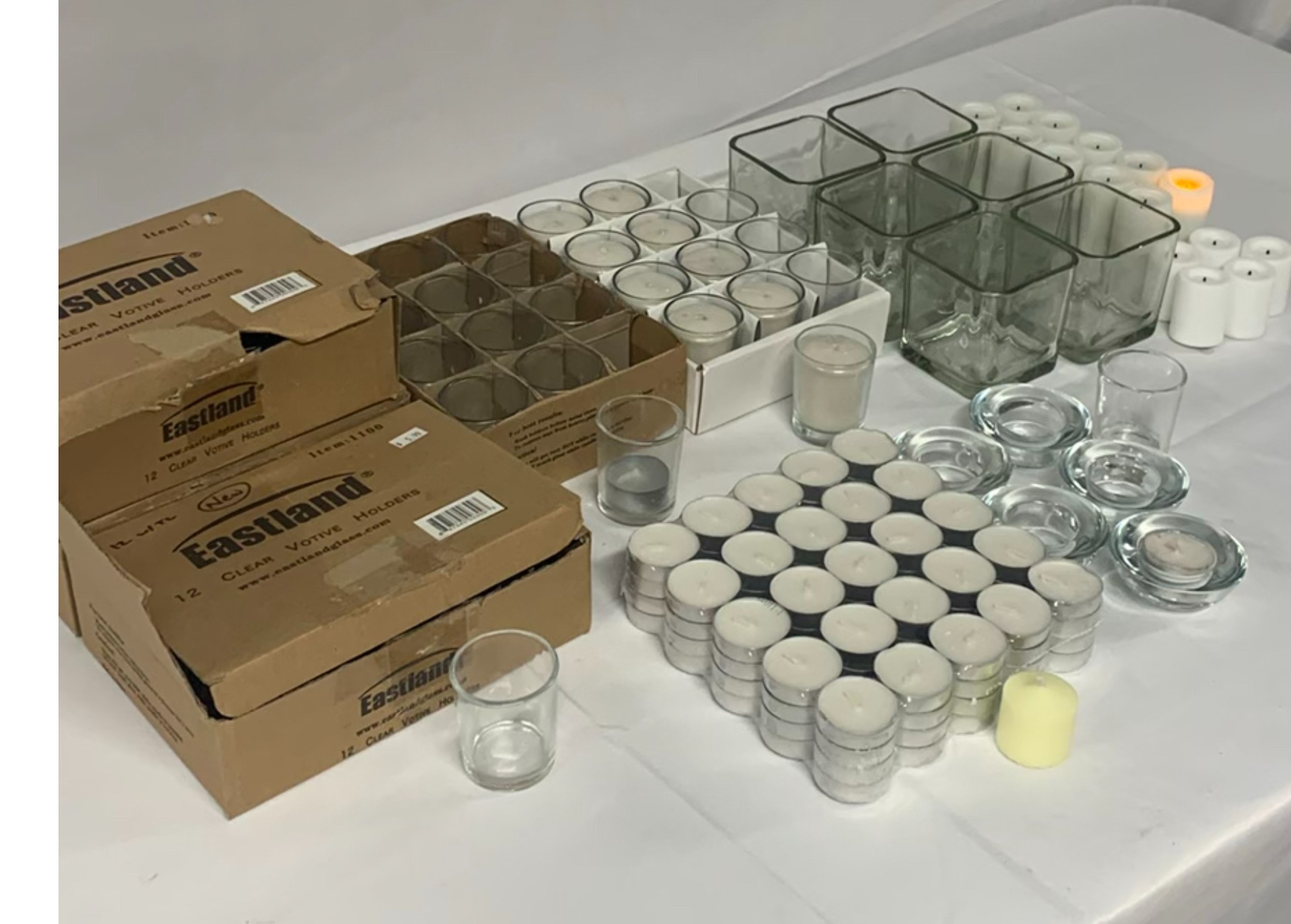 Clear Glass Votive Holders And Candles - image 1 of 8