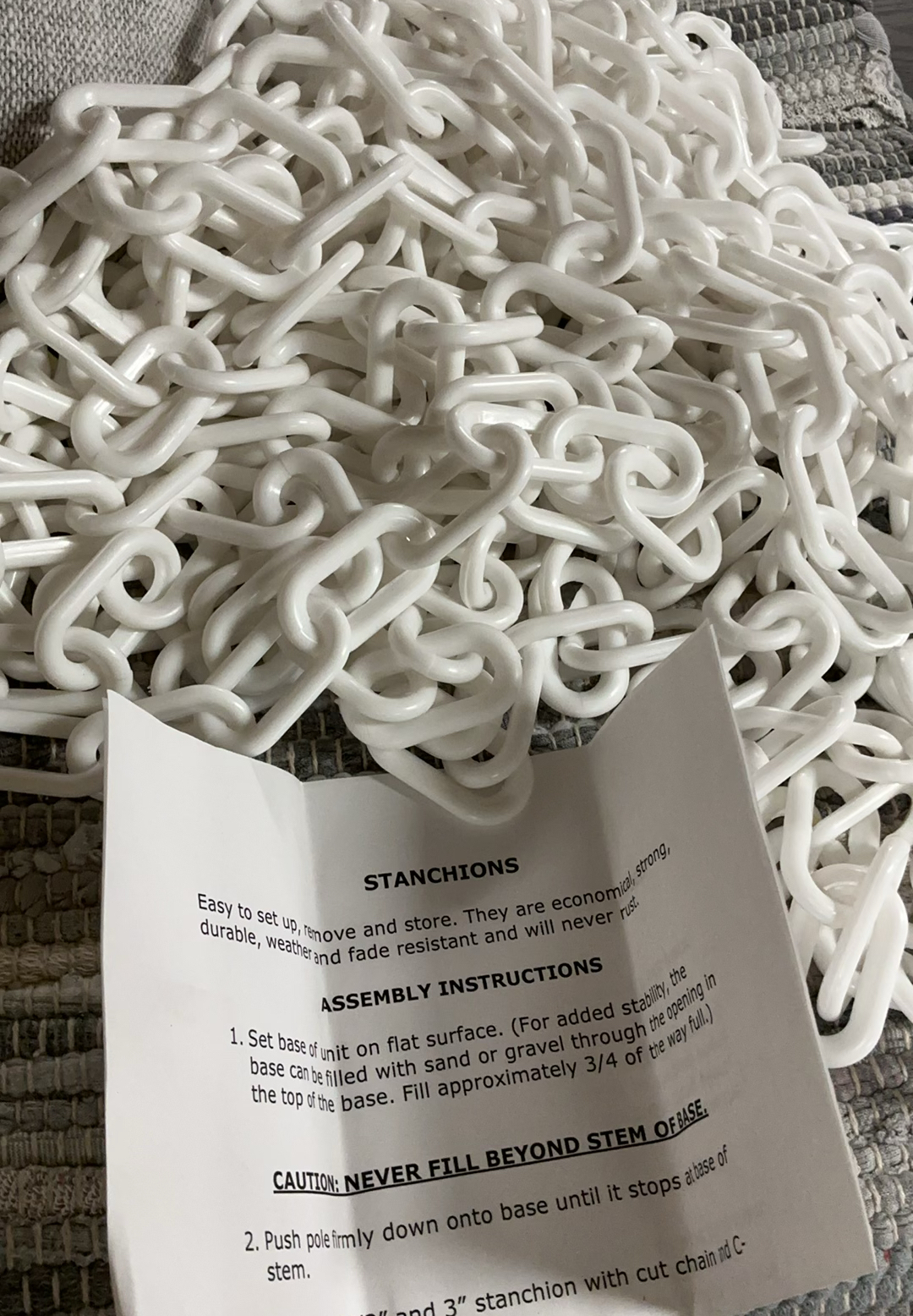 White Plastic Stanchions, Pink Velvet Ropes, White Wood Hat rack - image 4 of 4