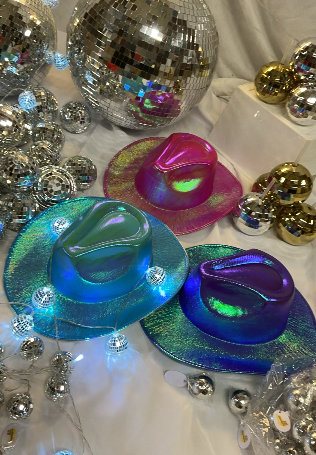 Disco Balls and Neon Party Sign with Iridescent Hats - image 5 of 9