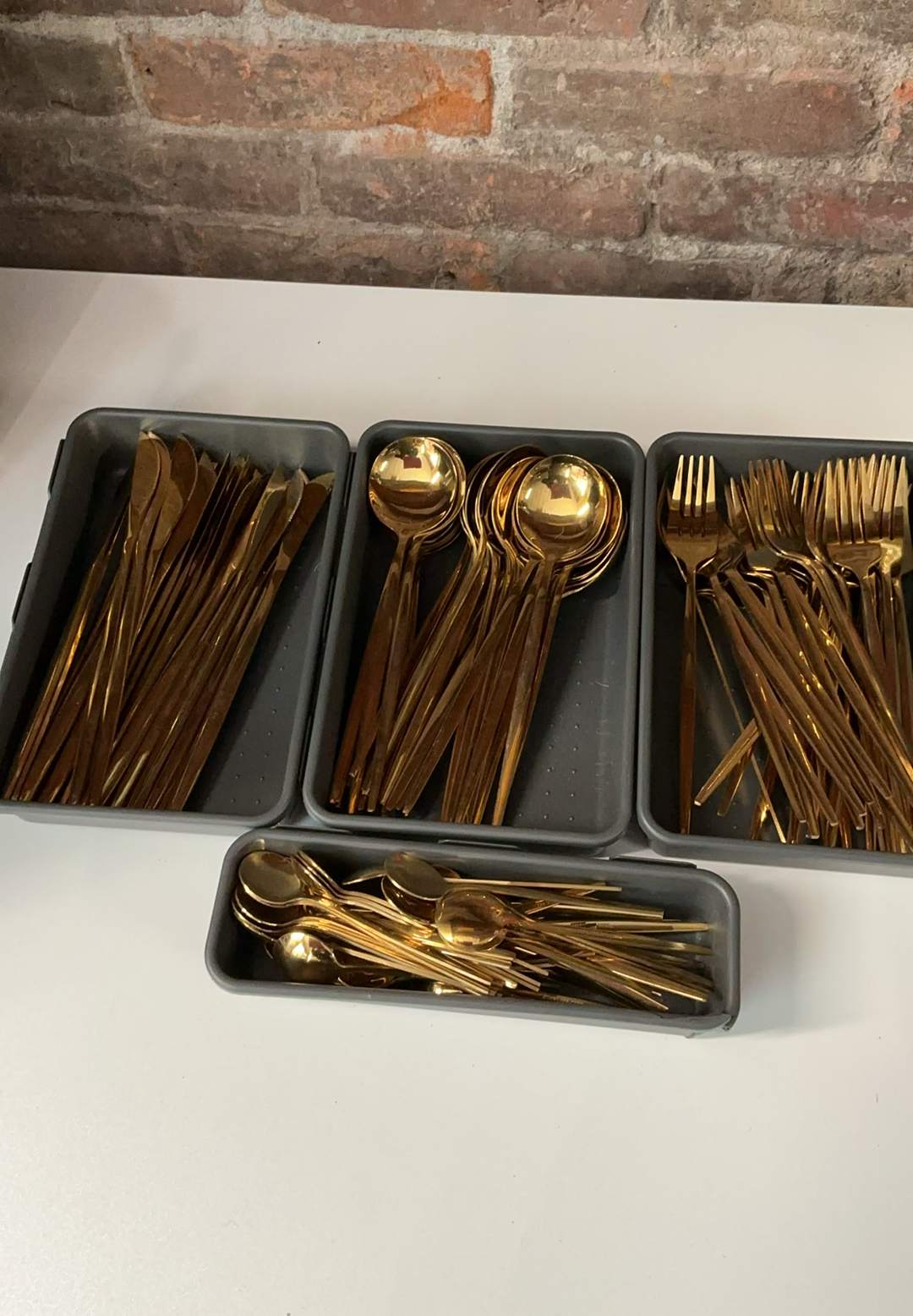 Lot Of Gold Flatware, And Serving Pieces - image 8 of 9