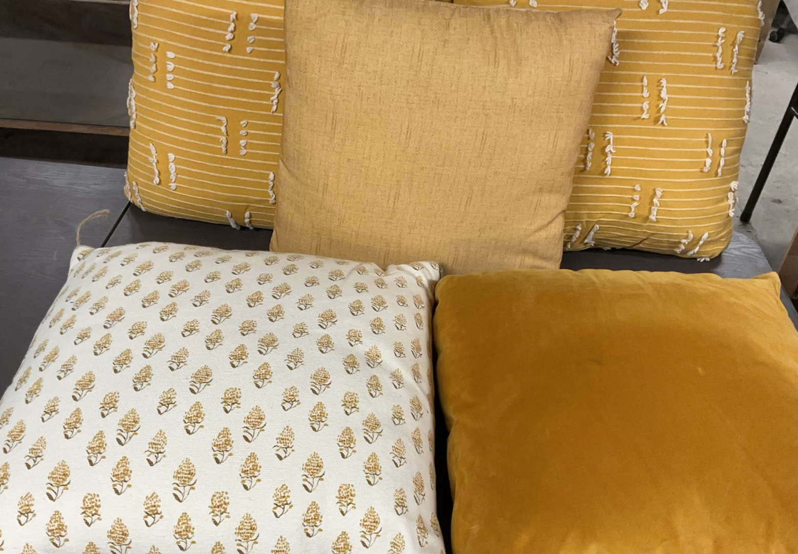 13 Throw Pillow In Shades Of Mustard Gold - image 7 of 8