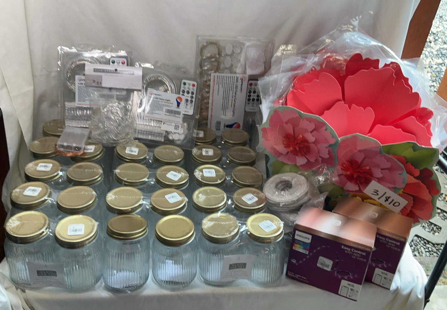 Assorted Mason Jars, Paper Flowers, and LED Lighting Accessories - image 1 of 5