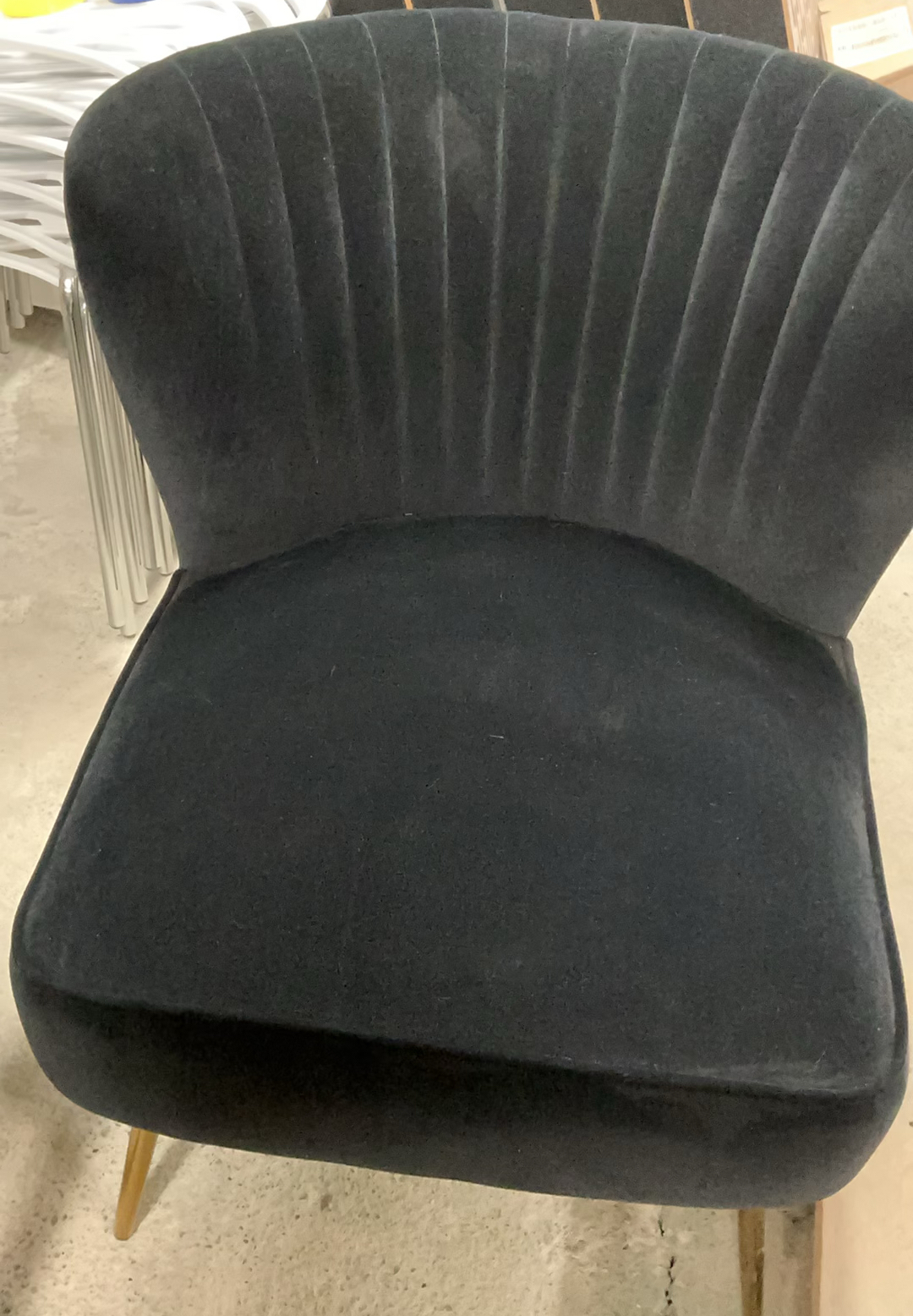 MCM Inspired, Black Velour Settee And Two Matching armless Chairs - image 5 of 8