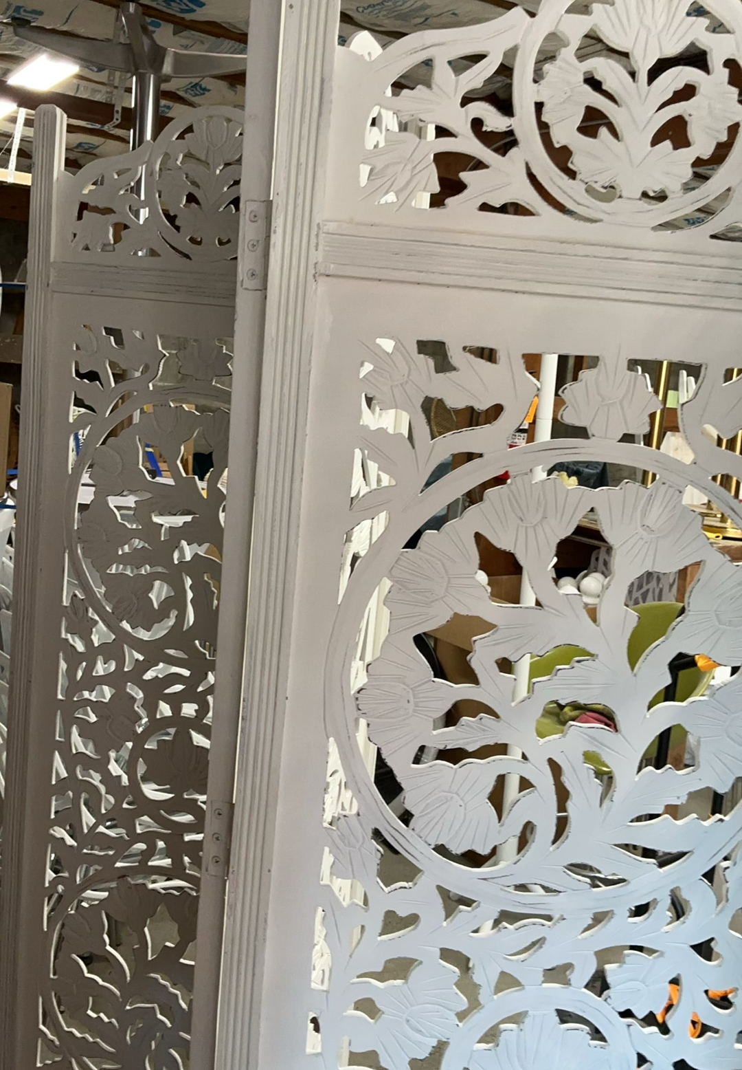 White Wood Intricate Cut Room Divider - image 4 of 5