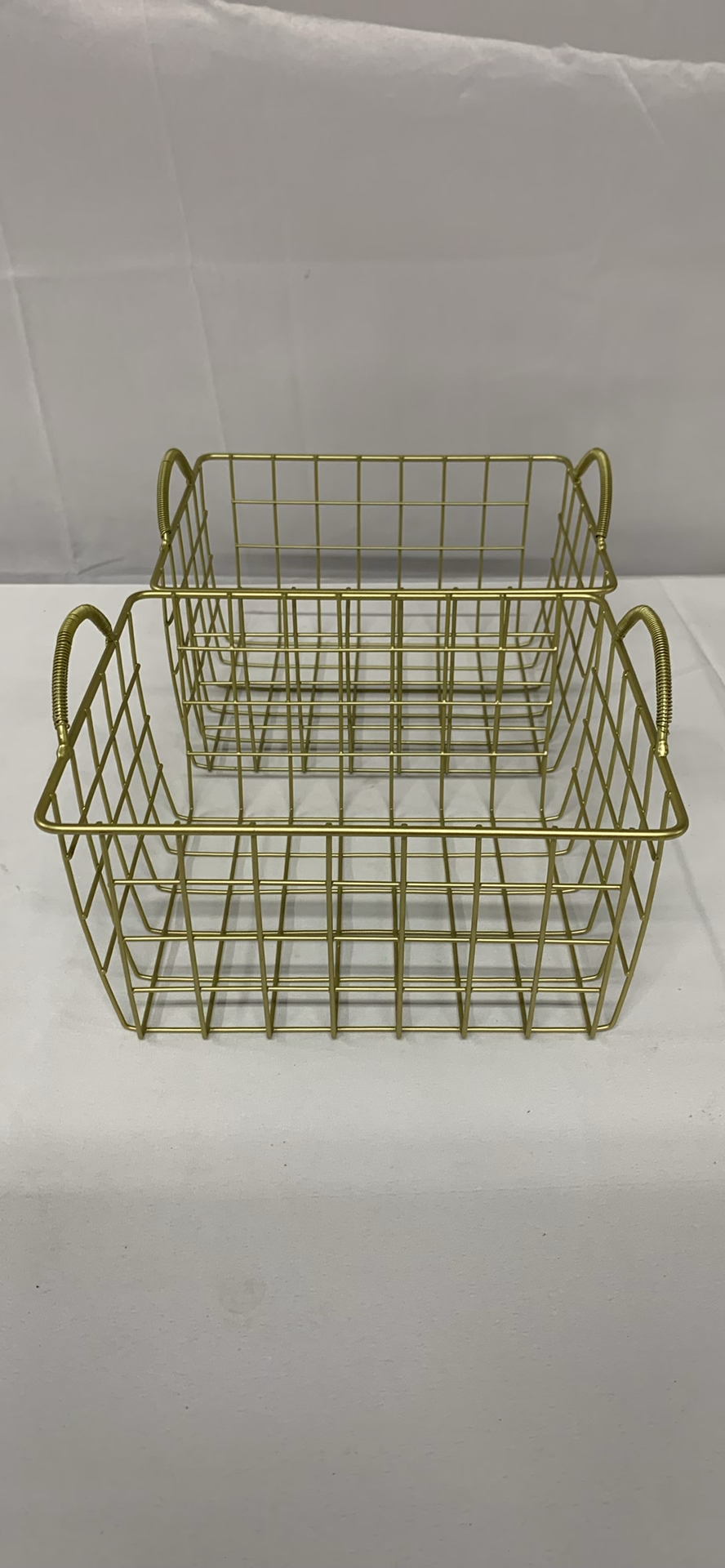 Gold Toned Metal Baskets And Candle Holders - image 1 of 7