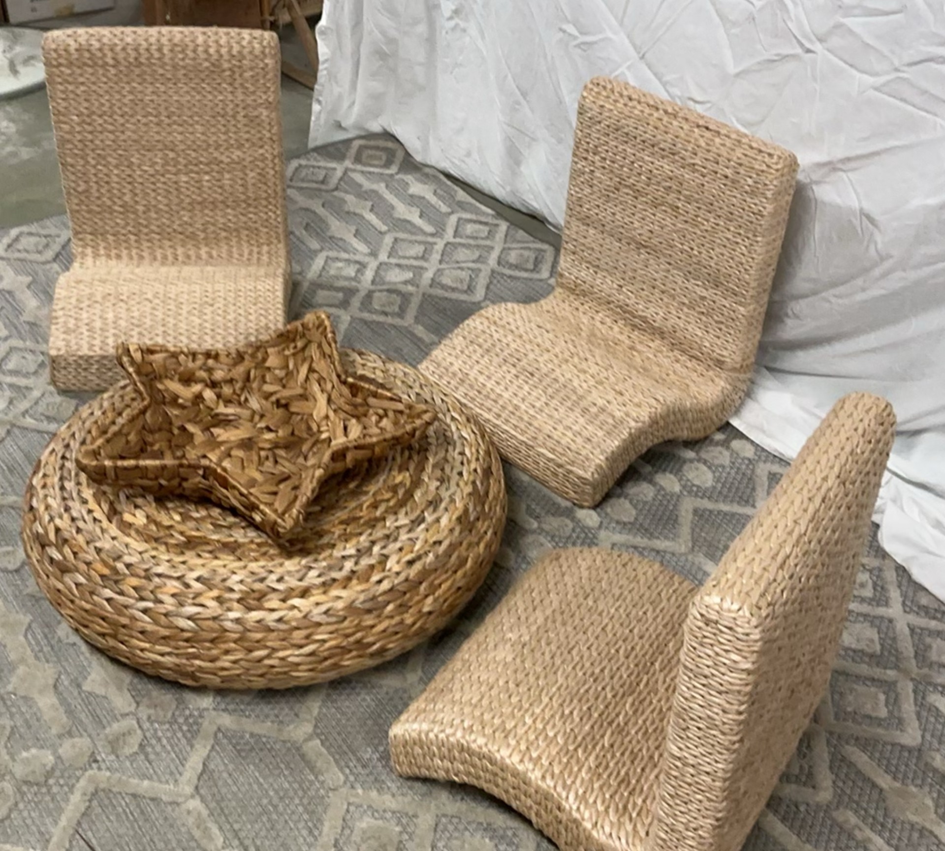 Rattan Floor Seating Section - image 1 of 6