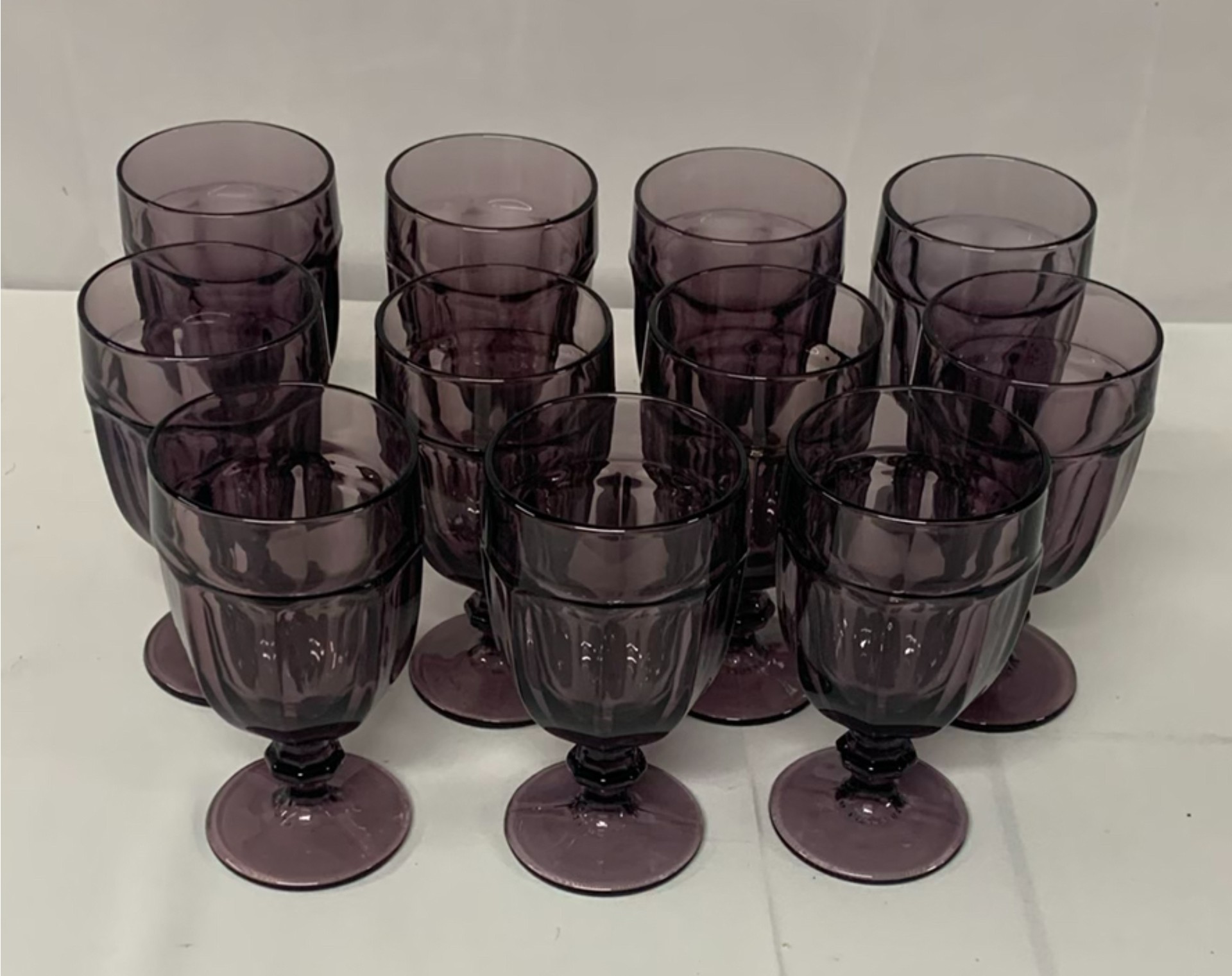 Set of 11 Purple Glass Stemmed Goblets - image 1 of 4