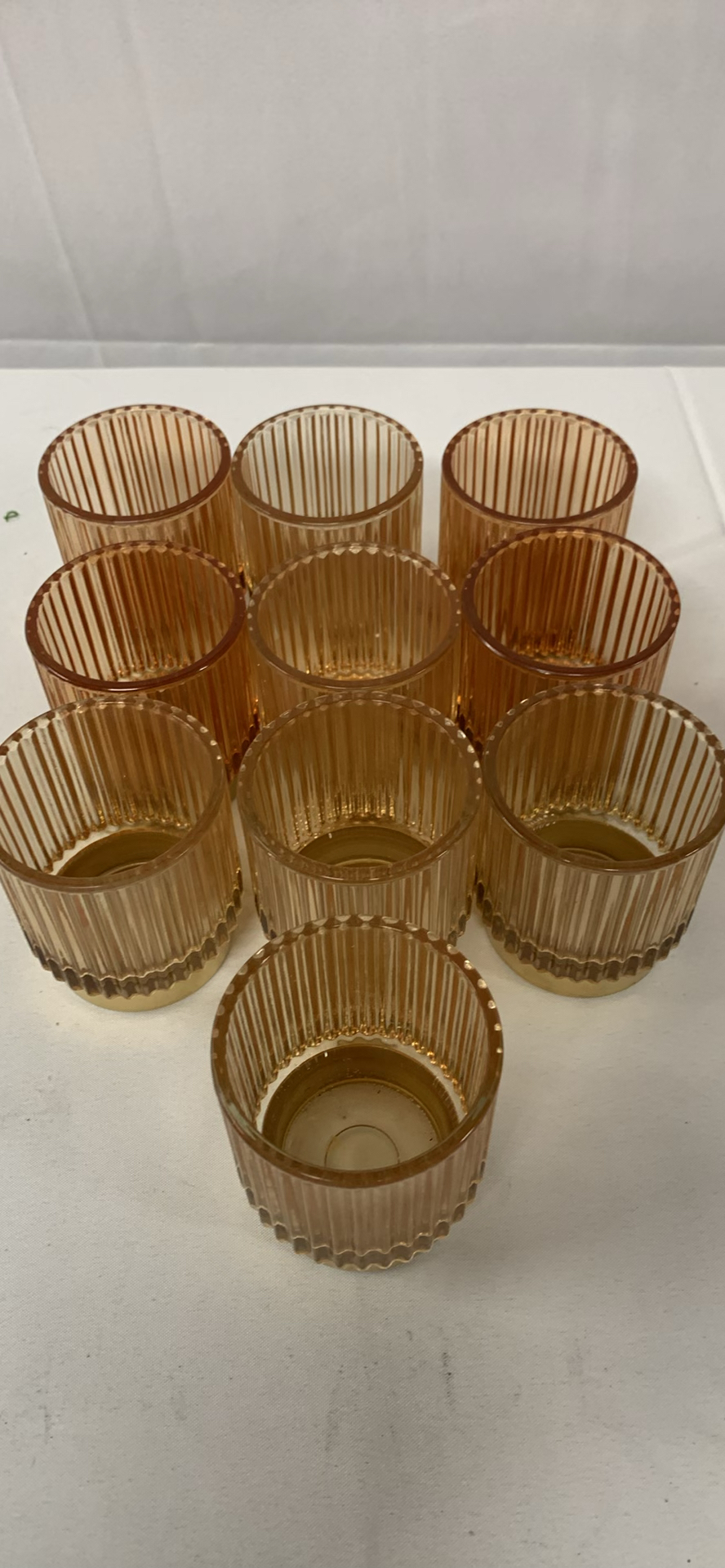 Gold Toned Metal And Glass Votive Holders - image 6 of 8