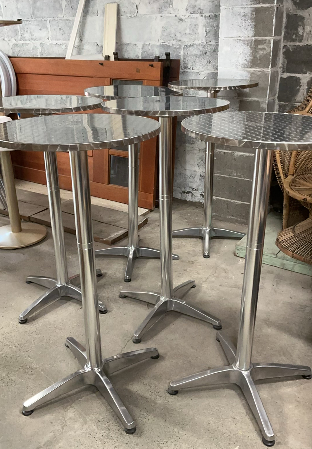 6 Pub Height Chrome Tables - image 1 of 4
