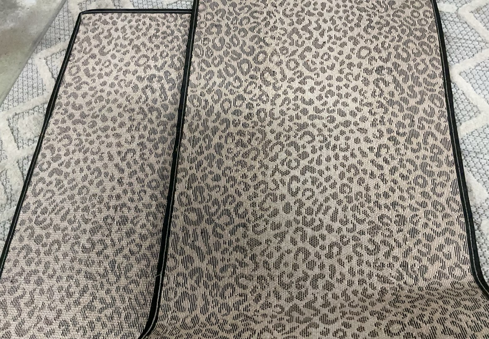 MCM Olive Cosco swivel stool, 2 leopard doormats - image 6 of 6